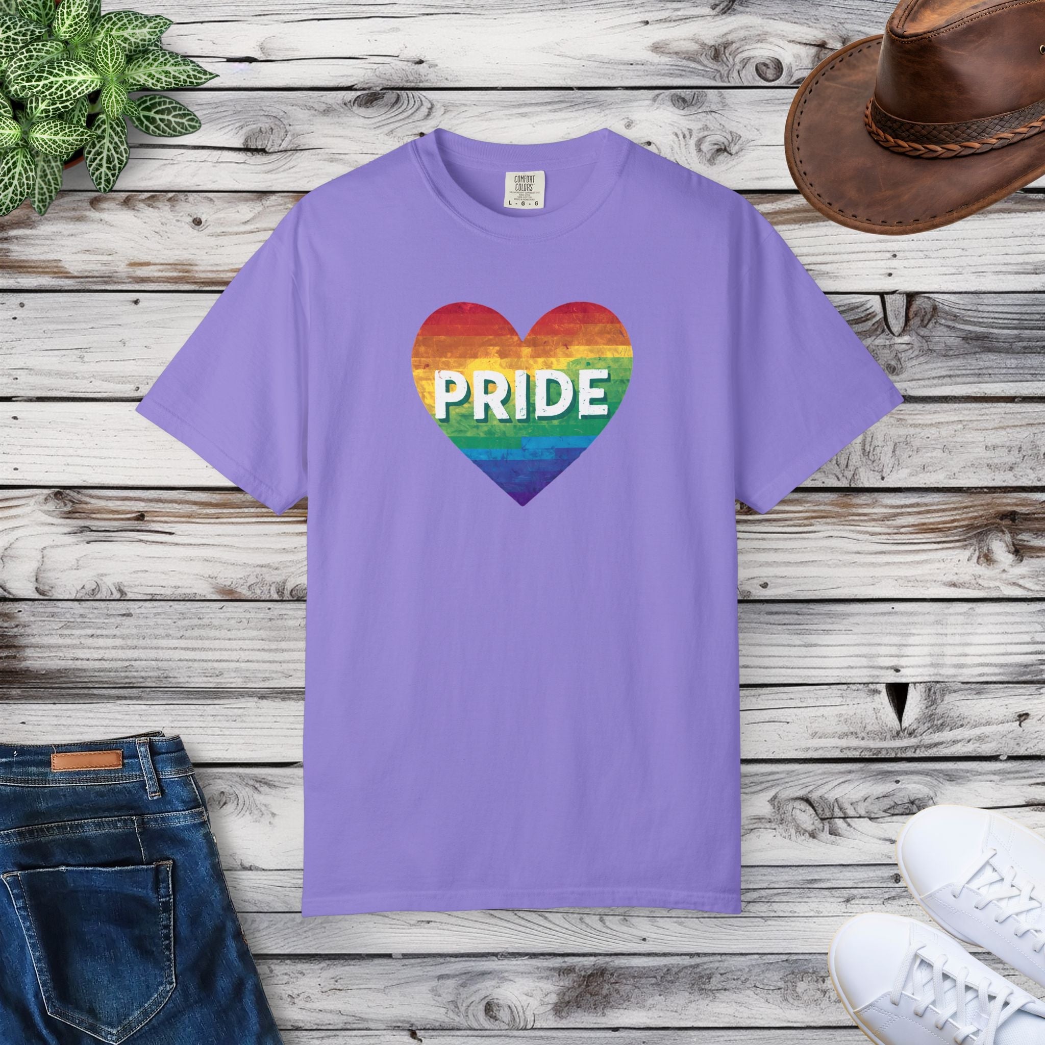 Gay Pride Rainbow Tee - Garment Dyed Comfort Colors - DipaliZ