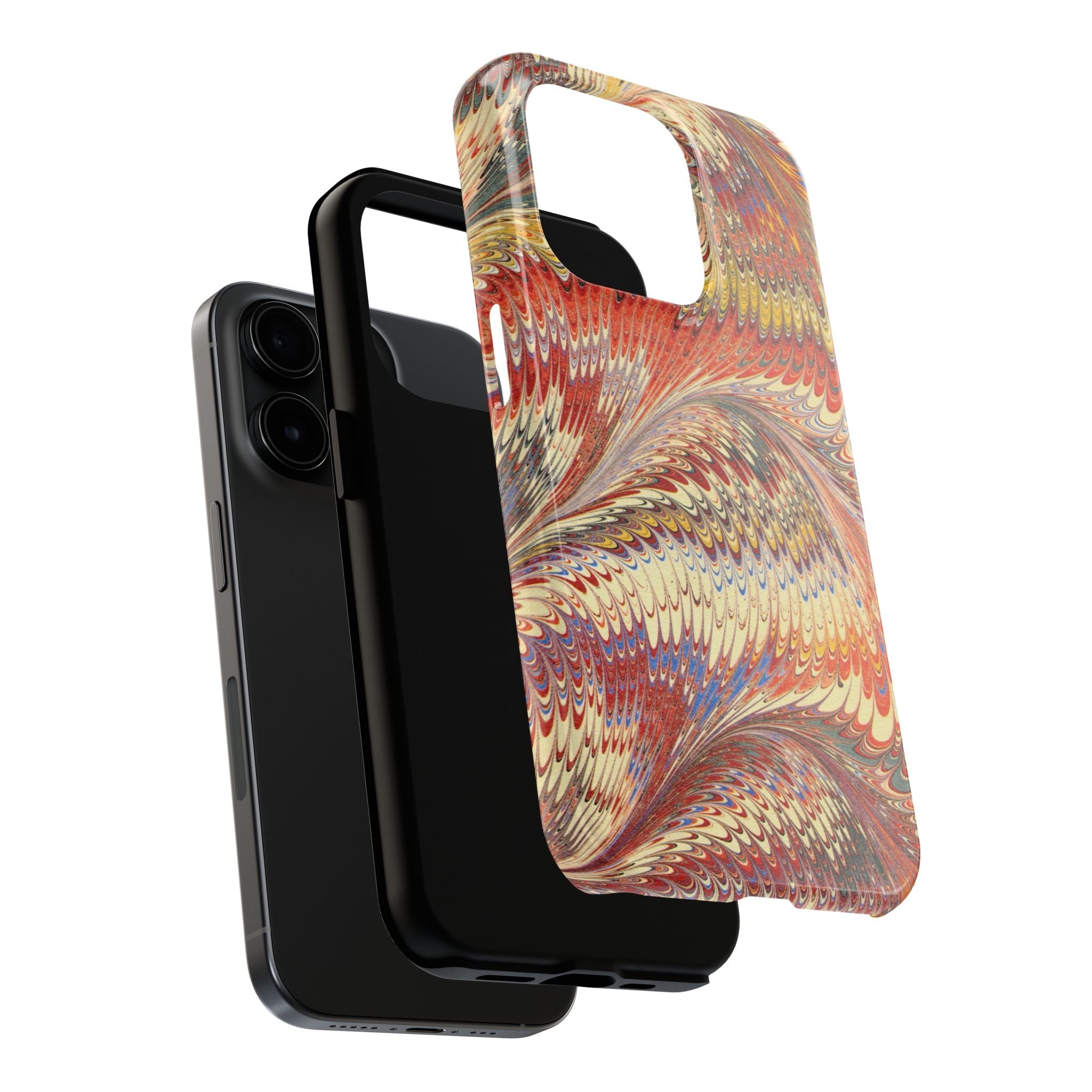 Rust and Gold Marble Italian Tough Phone Case — Durable Marbled Phone Case