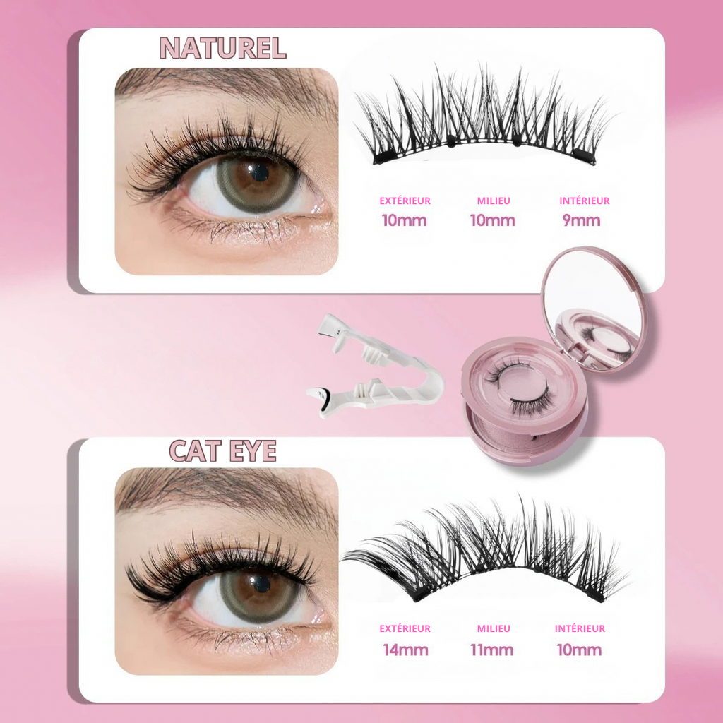 2 Pairs Magnetic Eyelash Natural Look Reusable Magnetic Eyelash Set with Applicator No Glue Needed