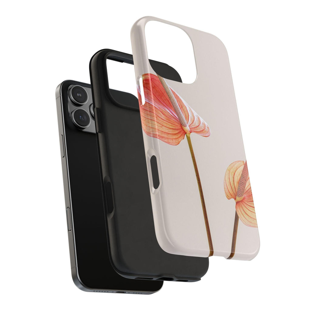 Orange Flower with Leaves Tough Phone Cases
