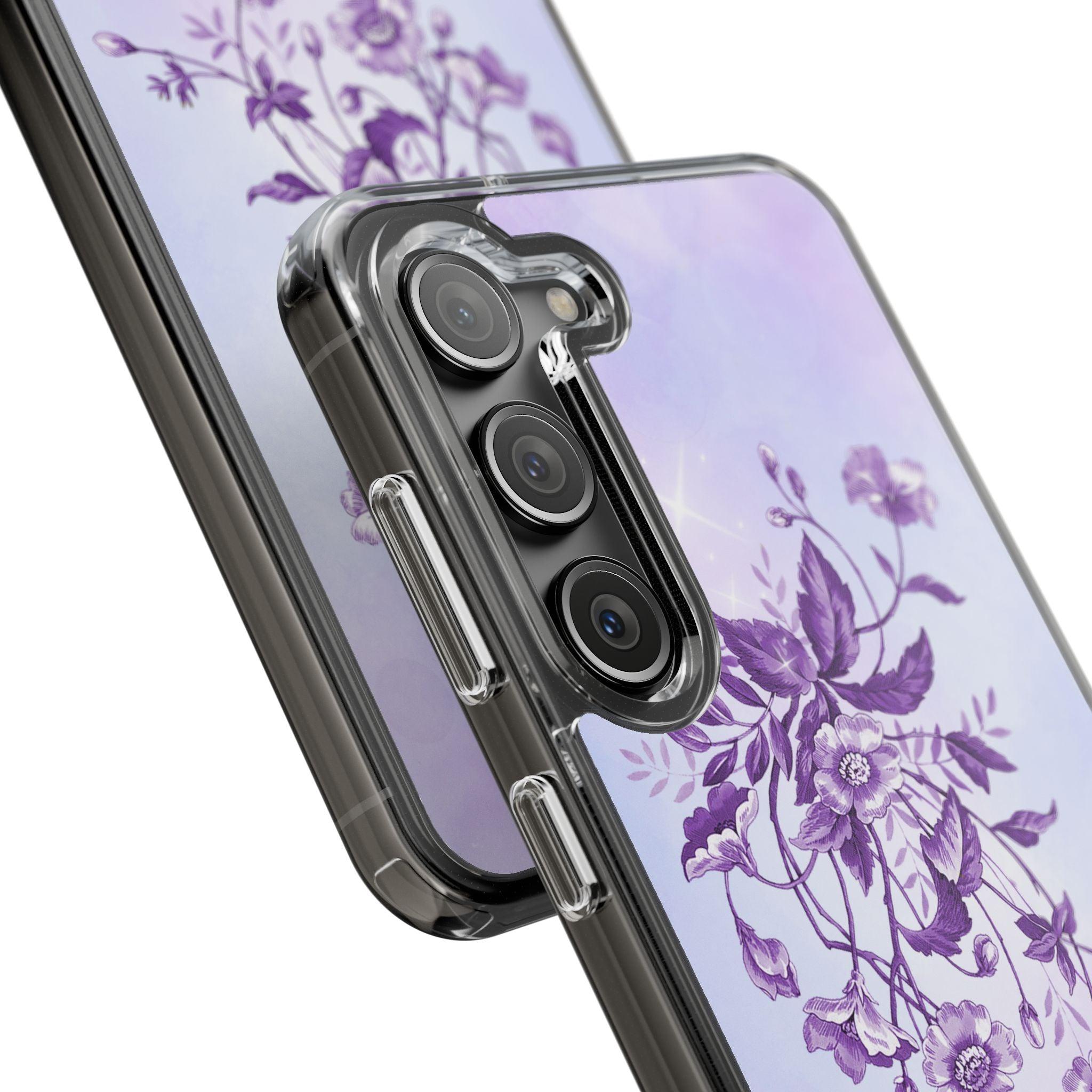 Floral design In Purple Clear Cases