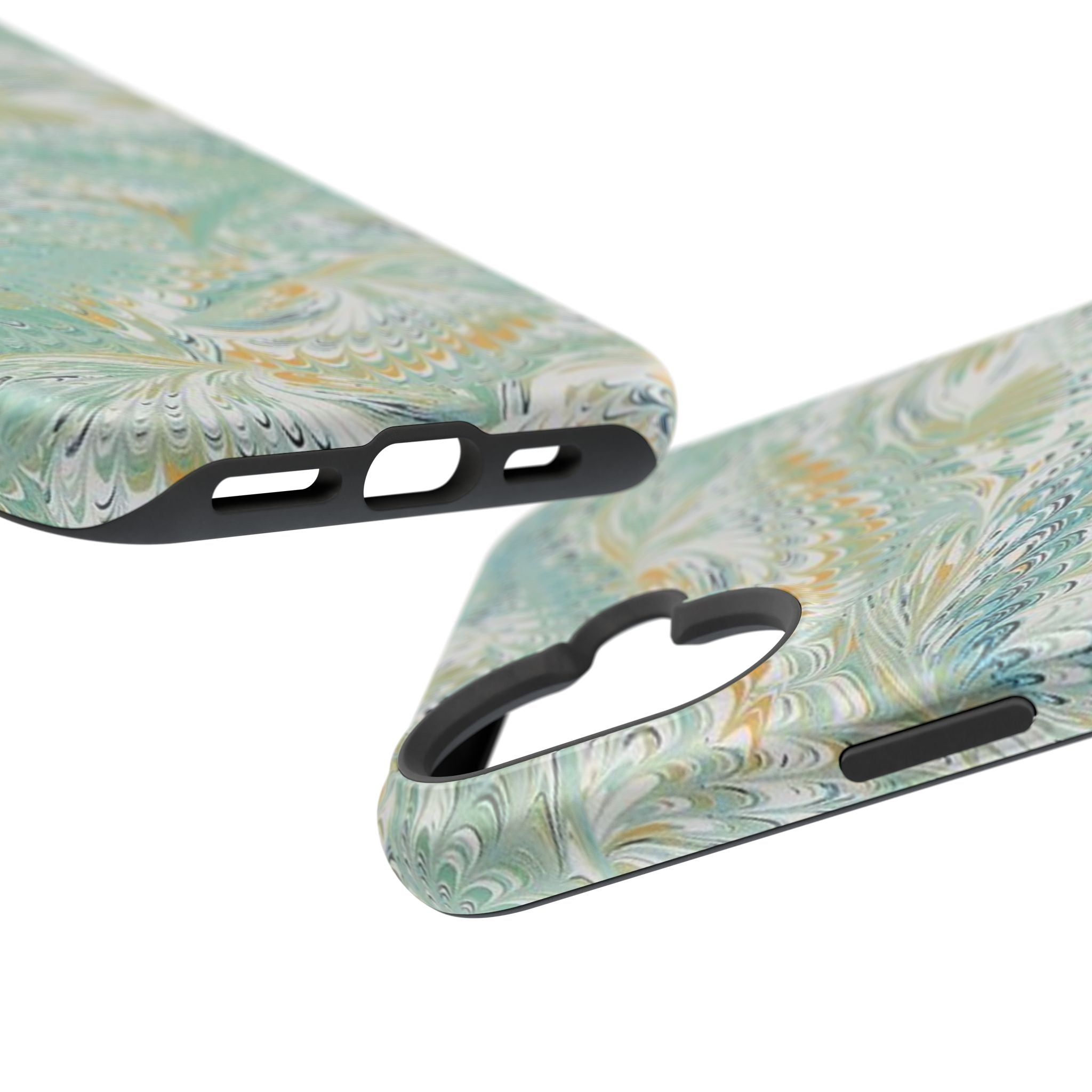 Mint Green Marbled Swirl Phone Case - Dual Layer