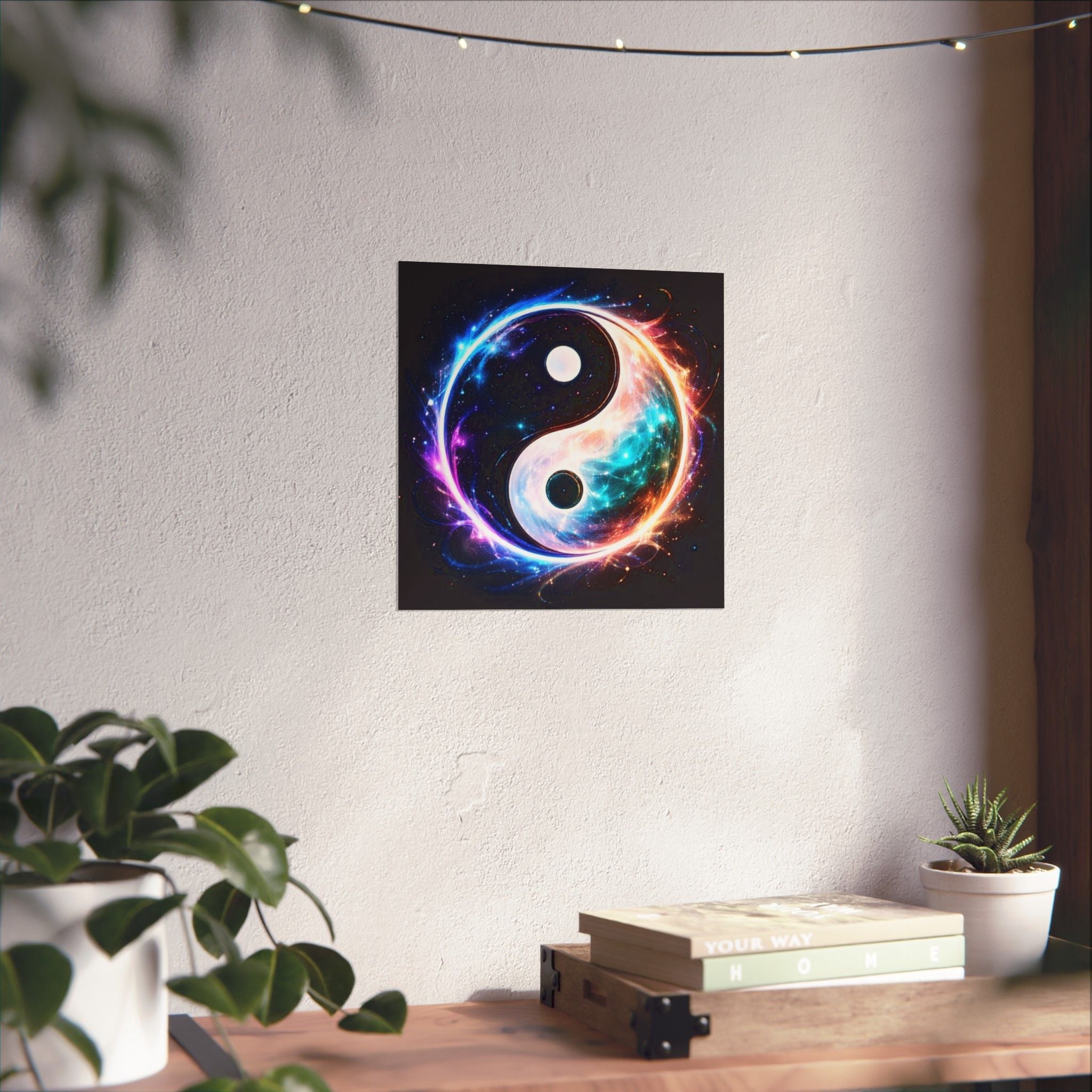 Yin Yang Cosmic Poster — Matte Spiritual Wall Art