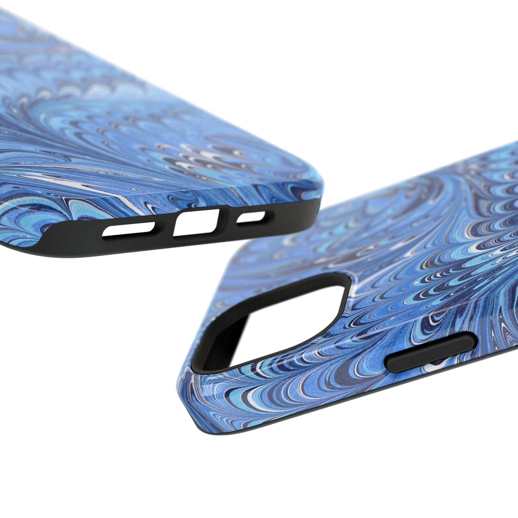 Blue Marbled Swirl Phone Case - Dual Layer Case