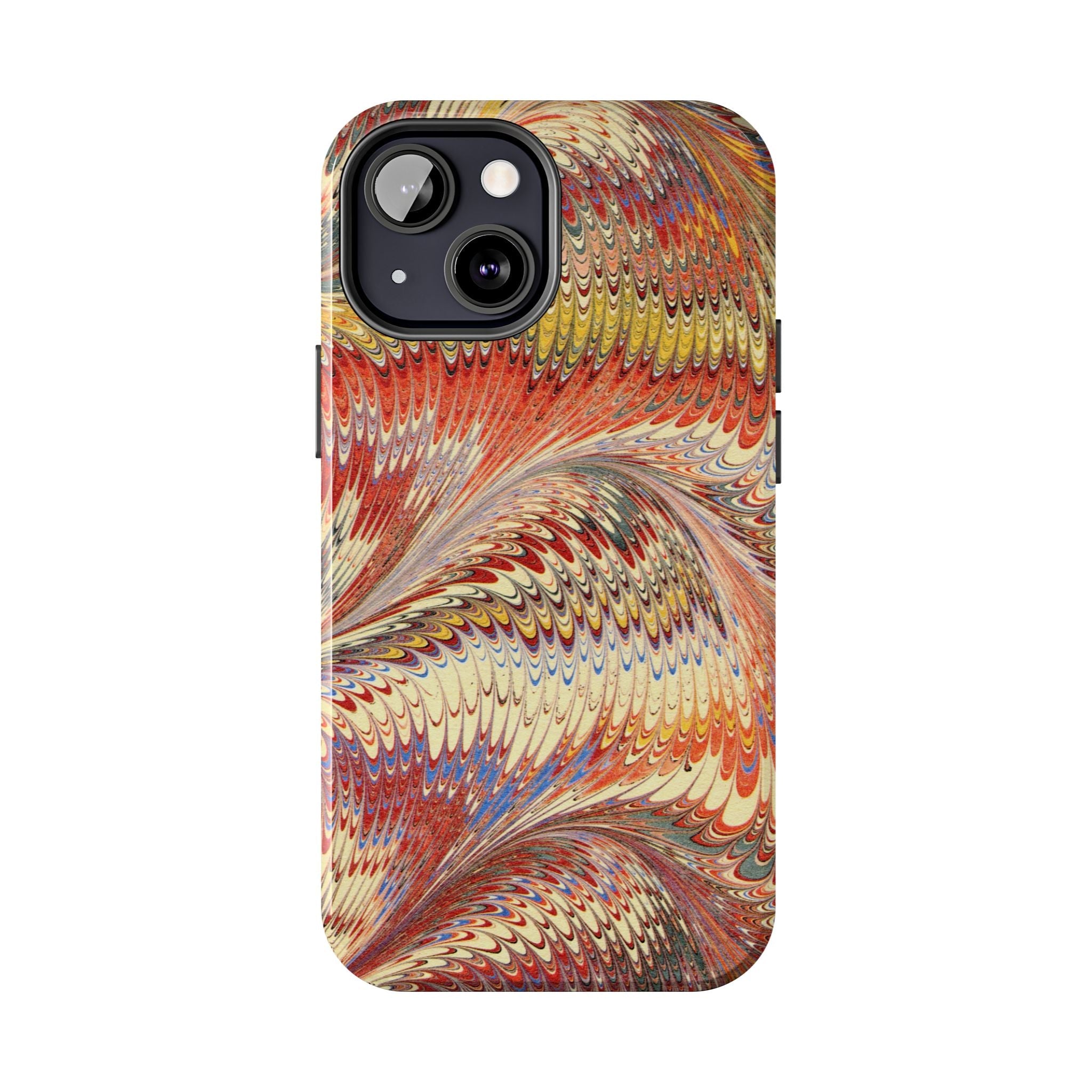 Orange, Rust and Gold Marble Italian Tough Phone Case — Durable Marbled Phone Case
