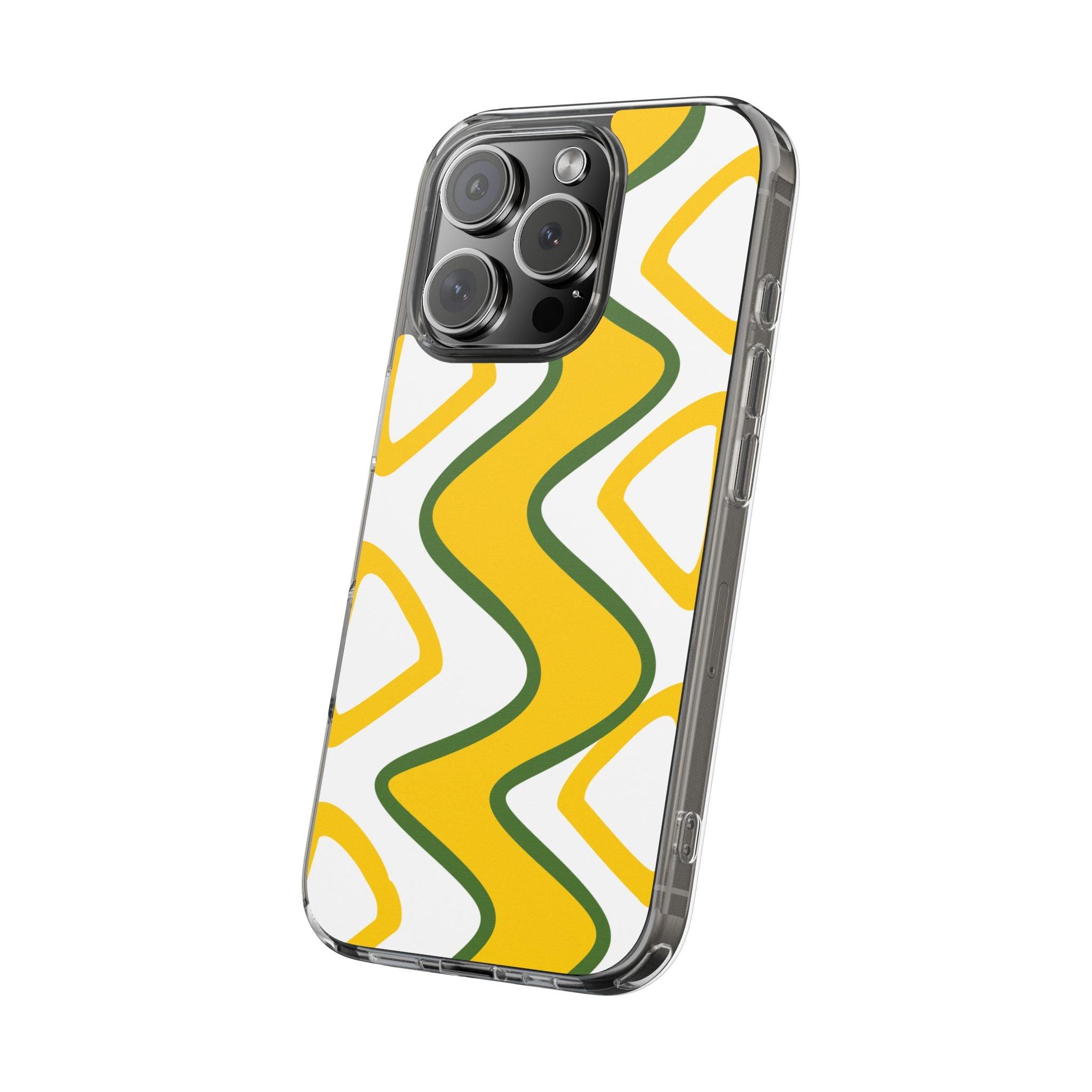 Bright Yellow Abstract With Shape Clear Cases