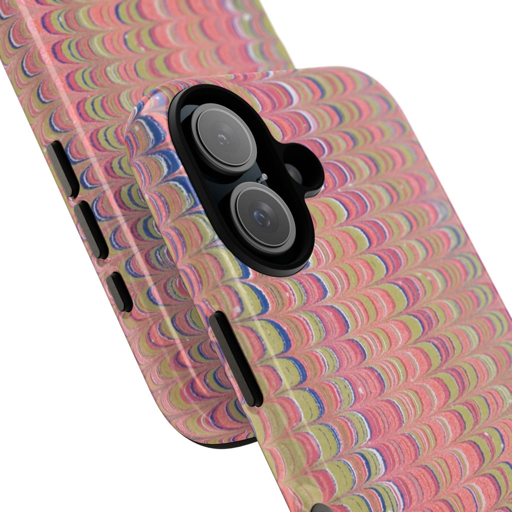 Pink Pastels Feather Marbled Vintage Design iPhone 16 + Samsung + Apple + Google - all models