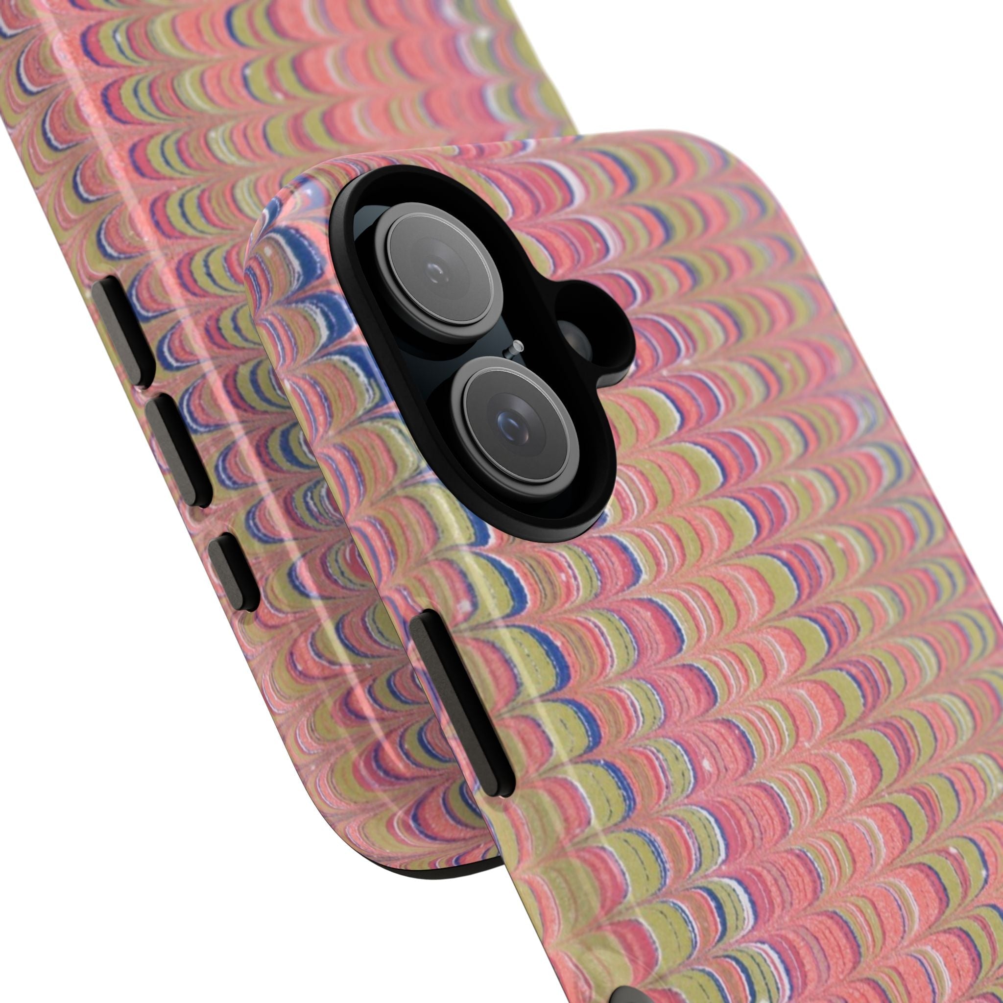 Pink Pastels Feather Marbled Vintage Design iPhone 16 + Samsung + Apple + Google - all models