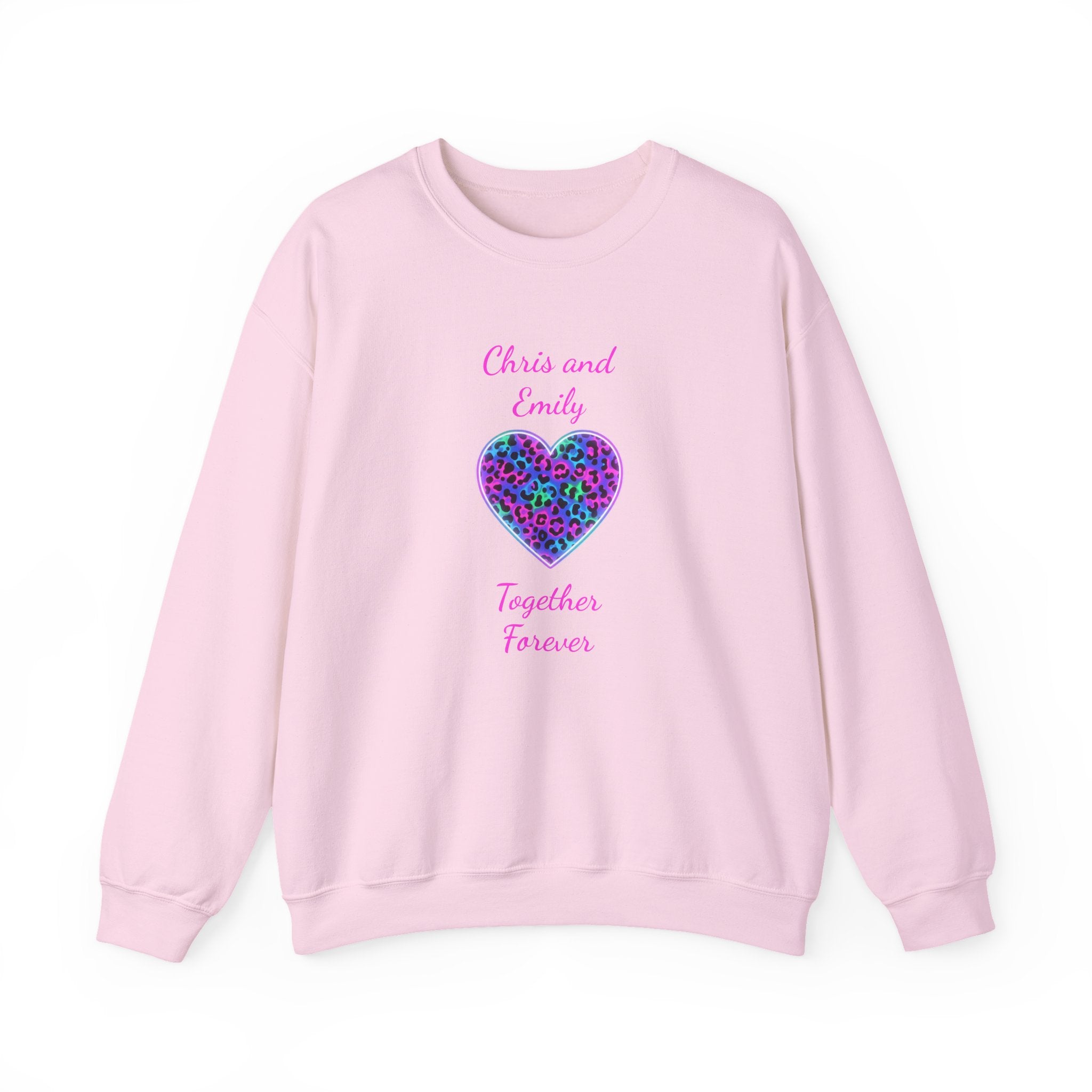 Personalized Heart Crewneck Sweatshirt - Customizable Couple Pullover