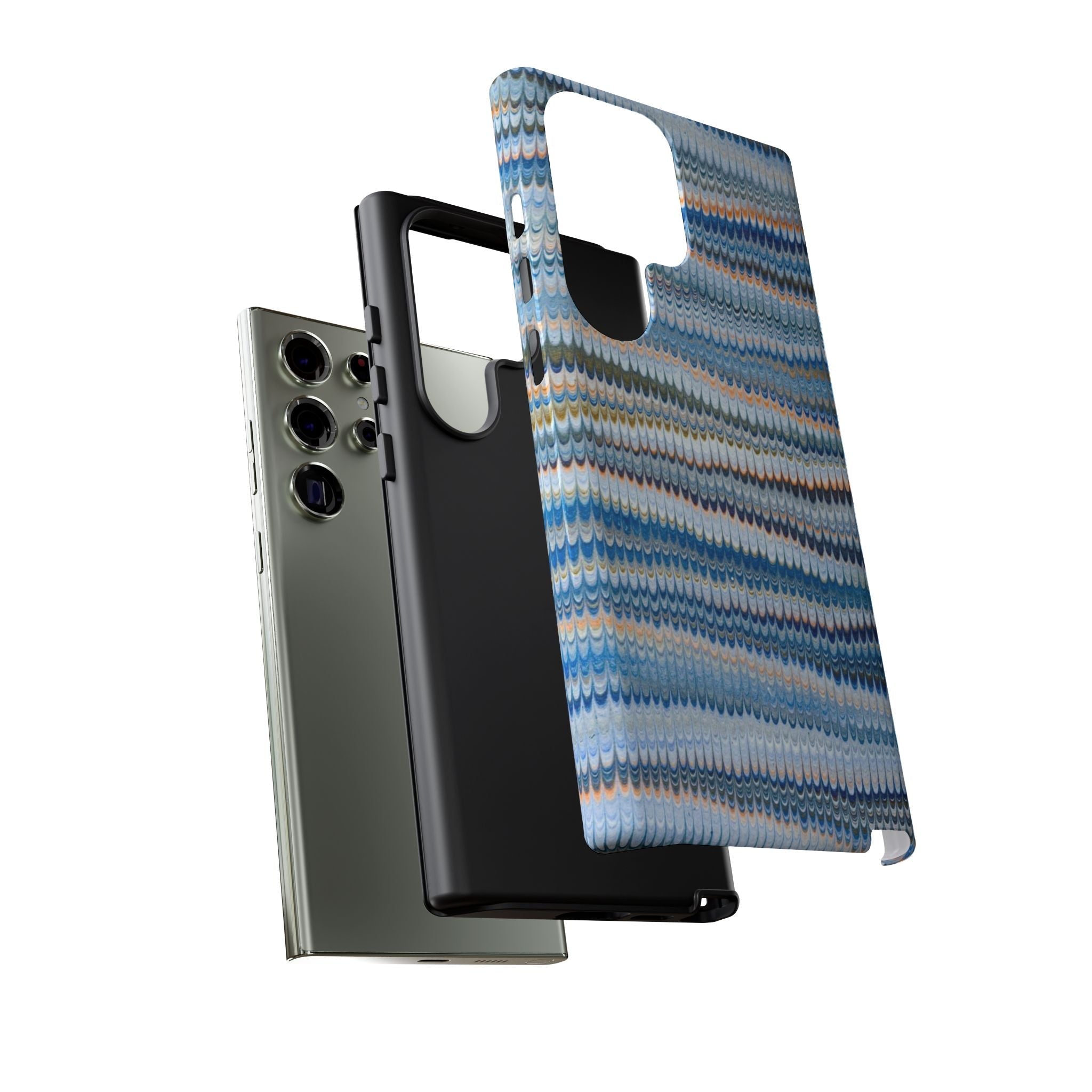 Blue Marbled Phone Cases iPhone 16 + Samsung + Apple + Google