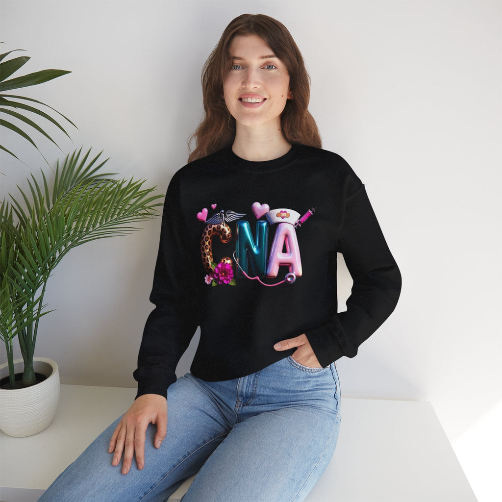 CNA Crewneck Sweatshirt — Cute Nurse Balloons & Medical Icons