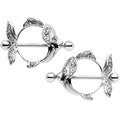 14G 9/16 Angelic Angelfish Nipple Shield Set