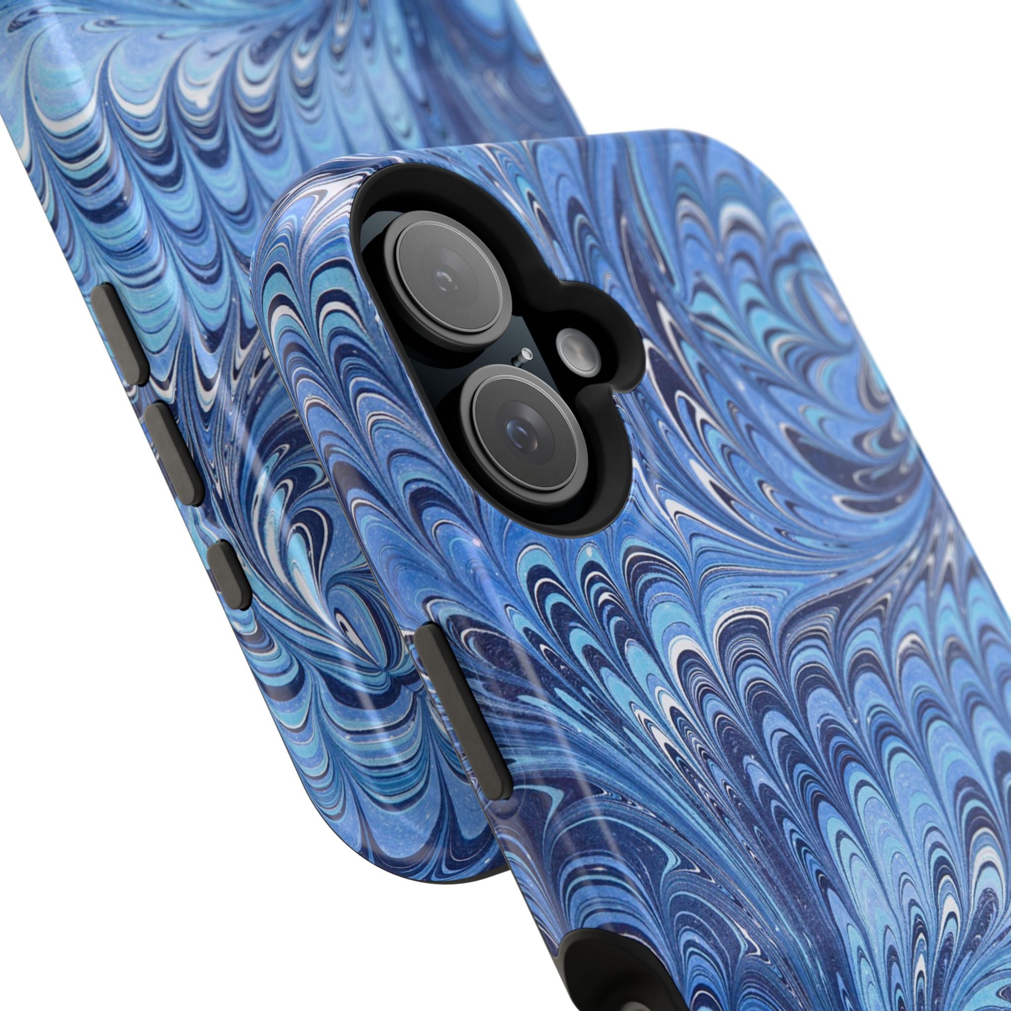 Blue Marbled Swirl Phone Case - Dual Layer Case