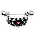 16G 3/8 Pink Gem Floral Wreath Cuff Cartilage Earring