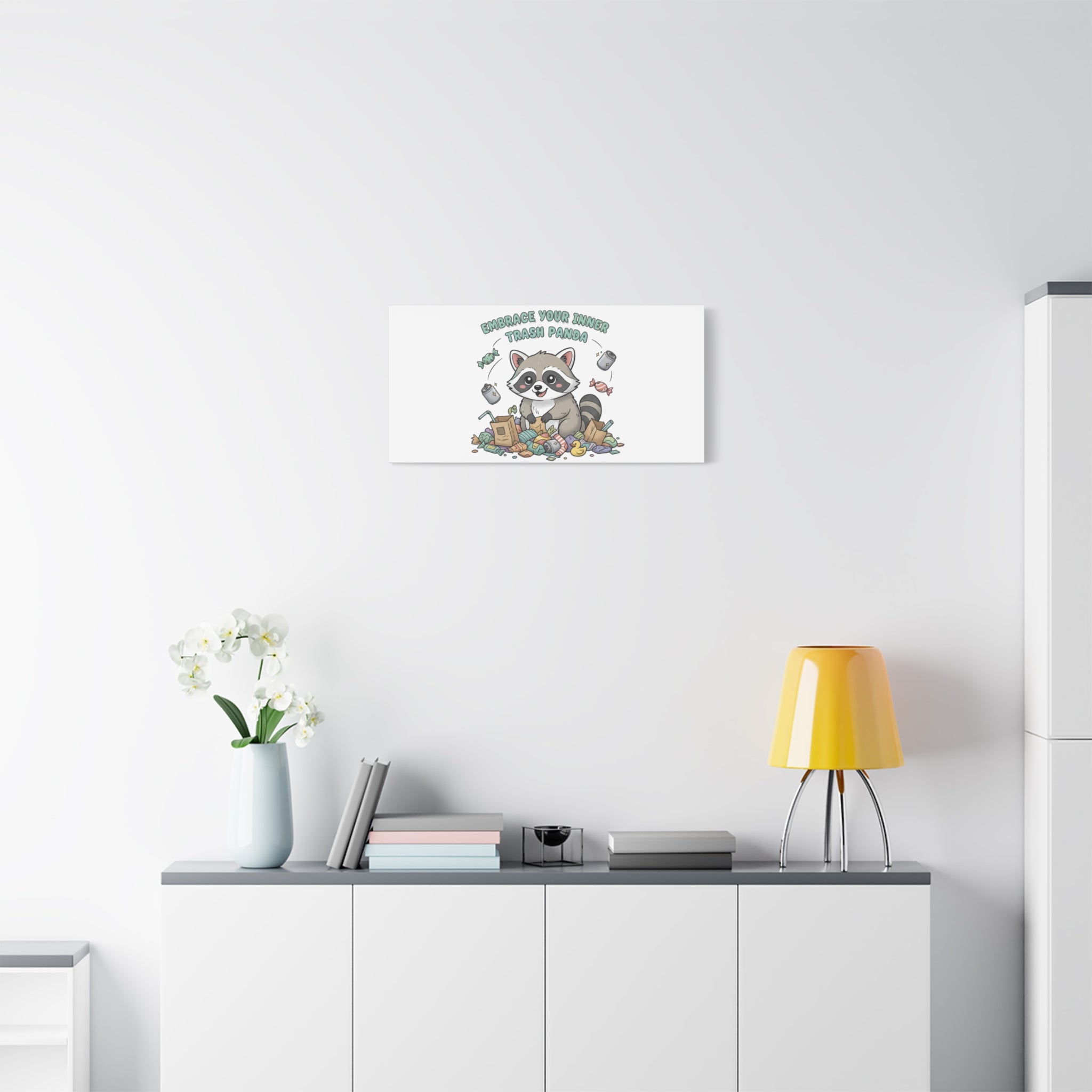 Embrace Your Inner Trash Panda Canvas | Matte Stretched Wall Art, Trash Animal Joy