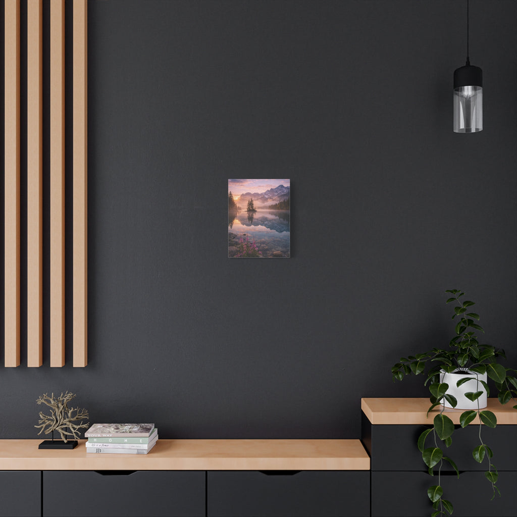 Sunrise Mountain Lake Matte Canvas Print