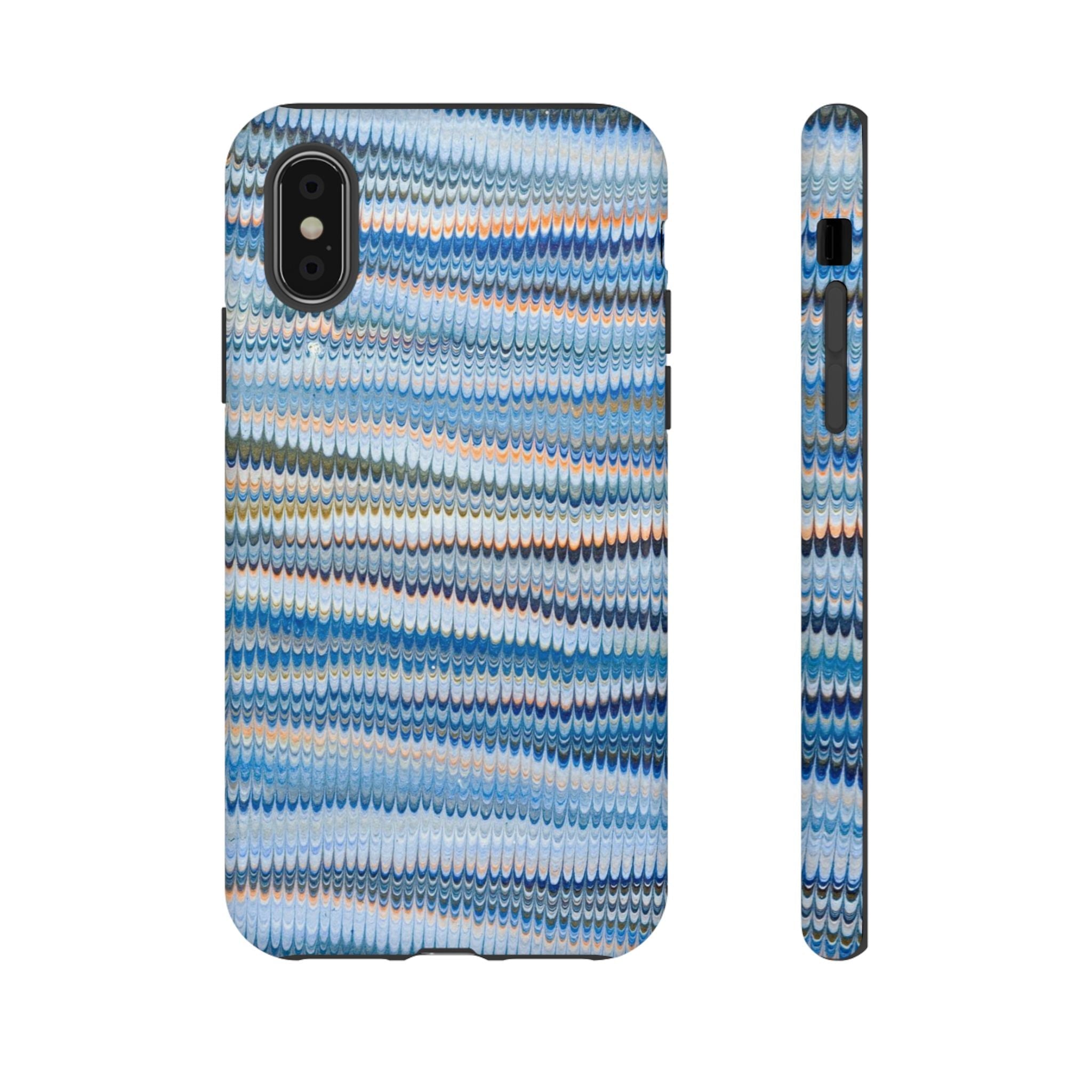 Blue Marbled Phone Cases iPhone + Samsung - all models, Vintage Marbled Design - Tough Cases