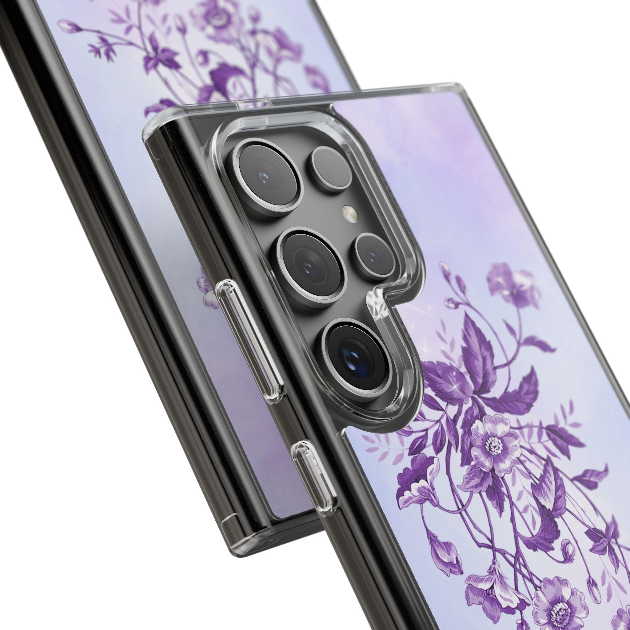 Floral design In Purple Clear Cases