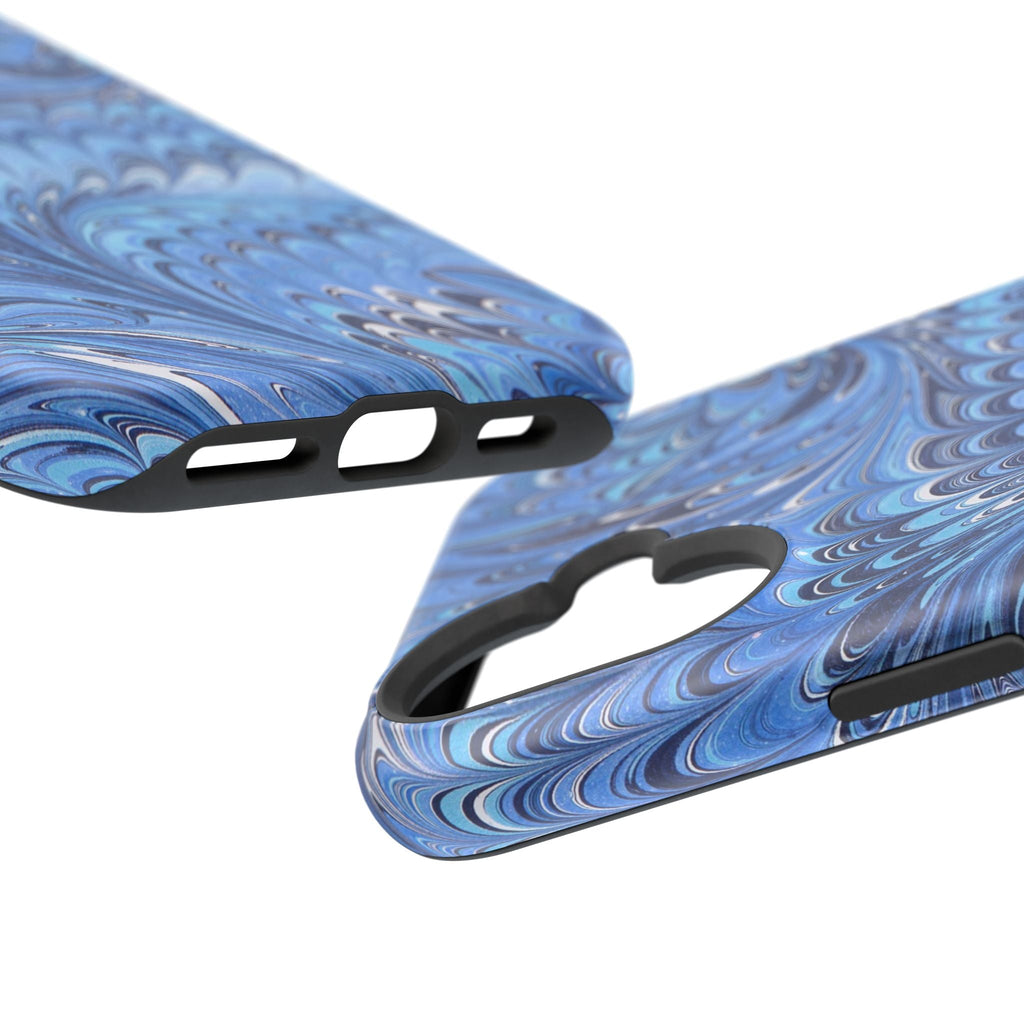 Blue Marbled Swirl Phone Case - Dual Layer Case