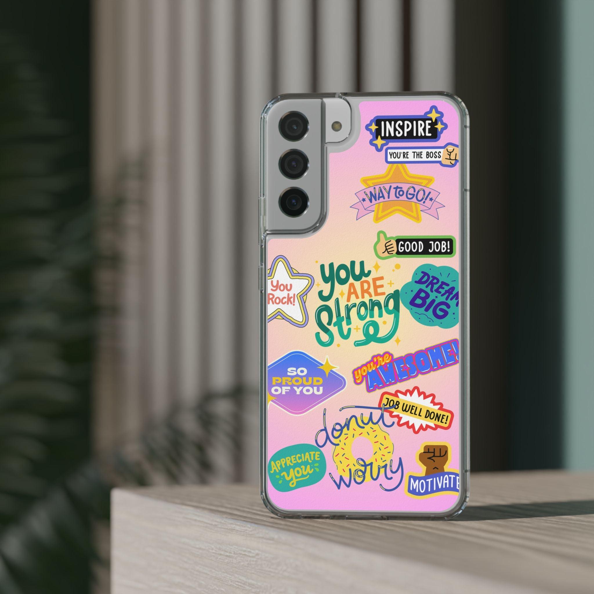 Motivational Stickers Clear Case
