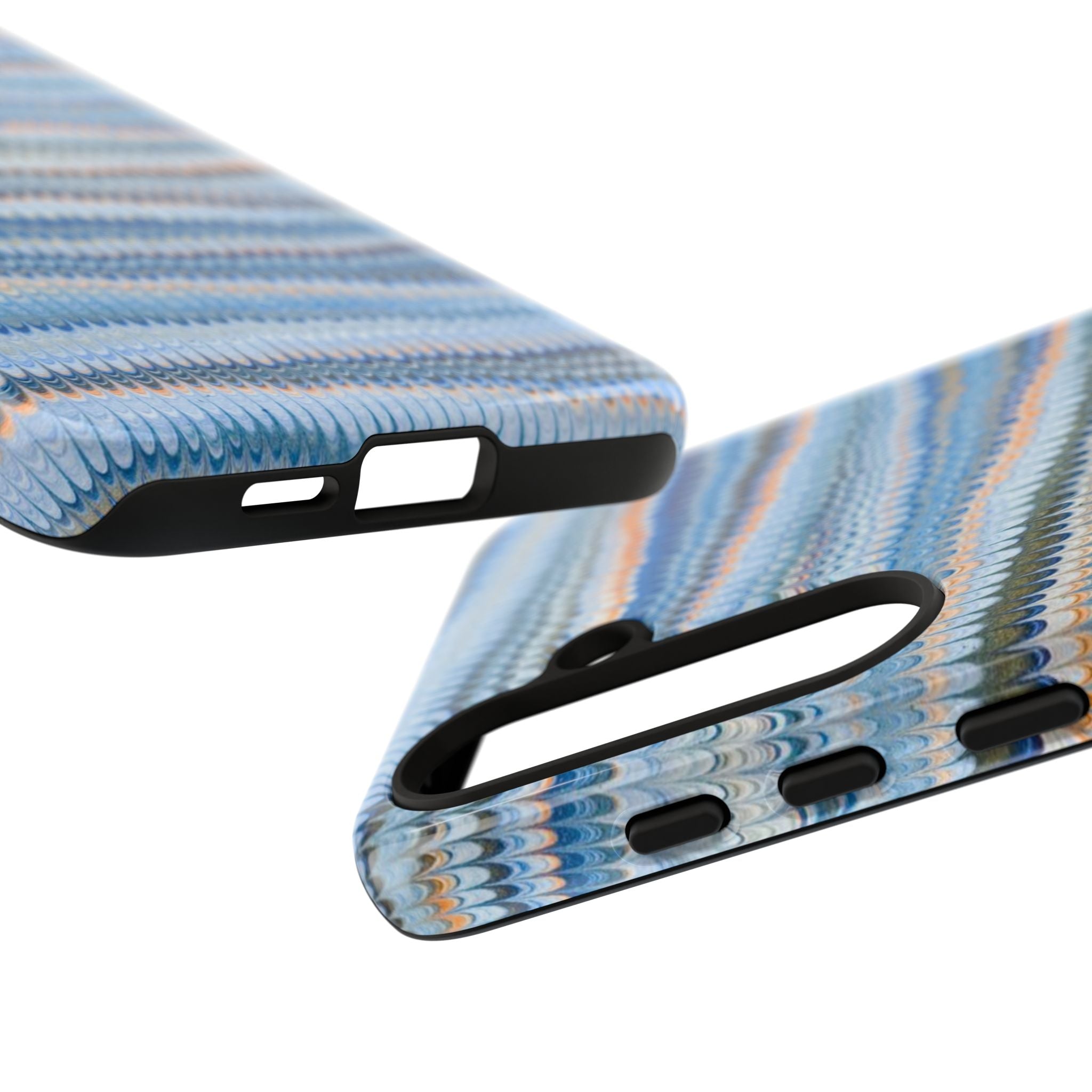 Blue Marbled Phone Cases iPhone + Samsung - all models, Vintage Marbled Design - Tough Cases