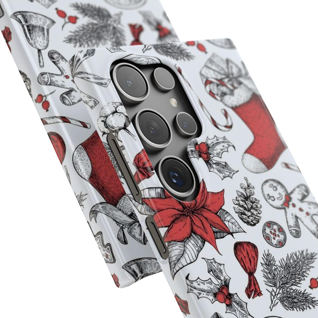 Samsung Clear Silicone Phone Case with Christmas Holiday Pattern – Festive Protection for Your Device
