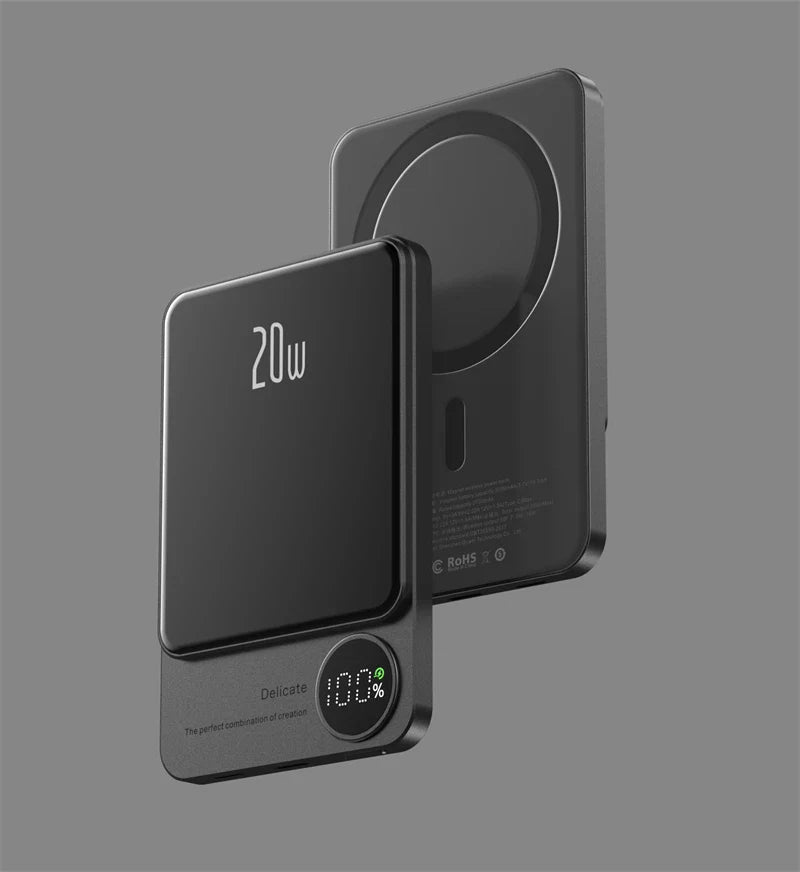 PD20W Fast Charging Magnetic Wireless Cell Phone Charger Mini Power Bank Auxiliary Battery for iPhone Samsung Wireless Charger