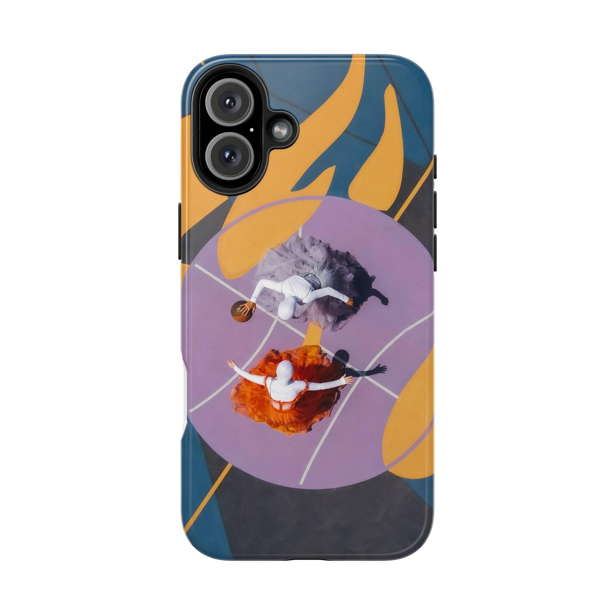 Two Womens Play basket ball Tough Phone Cases