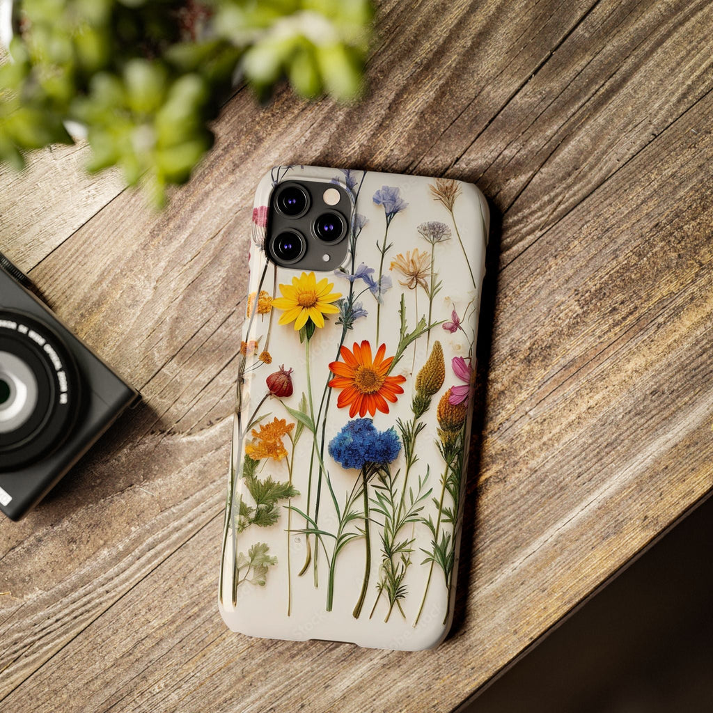 Floral Phone Cases, Slim Protective Cover, Pressed Flowers Design, iPhone 17 Case, Botanical Phone Accessories, Floral Theme Phone Case
