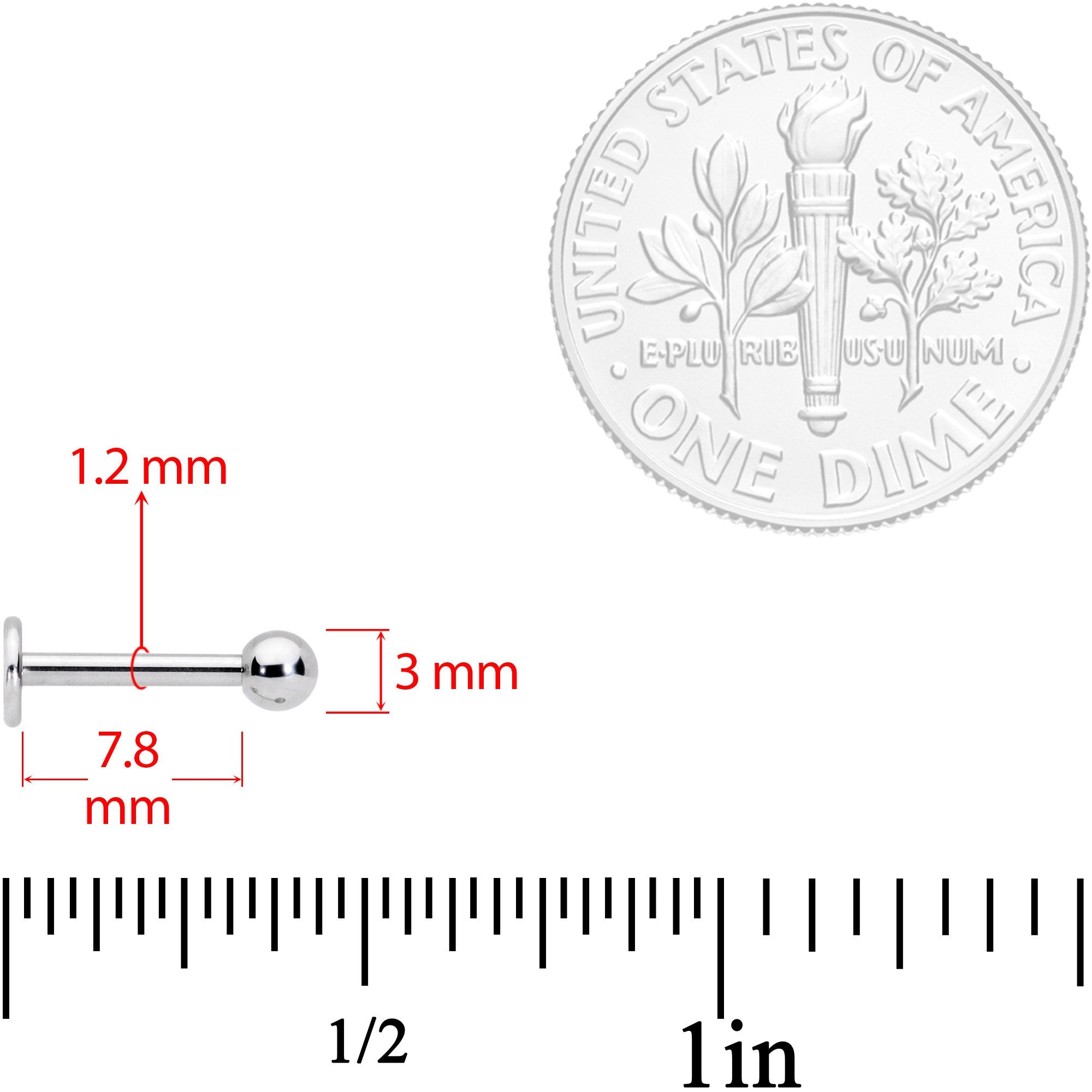 16G 3/8 Blue Gem Star Glow Internally Threaded Labret Set of 4
