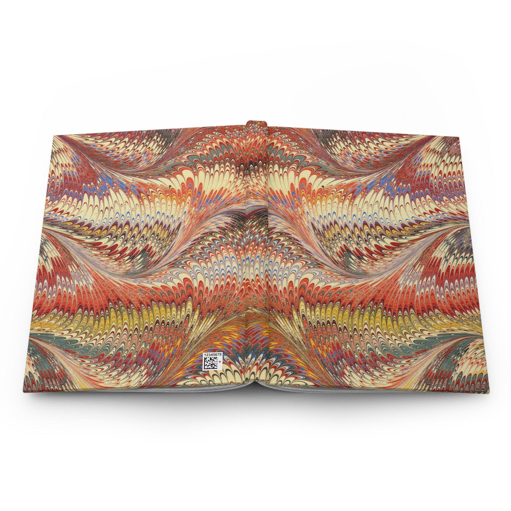 Vintage Italian Marbled Hardcover Journal - Orange, Yellow, and Beige