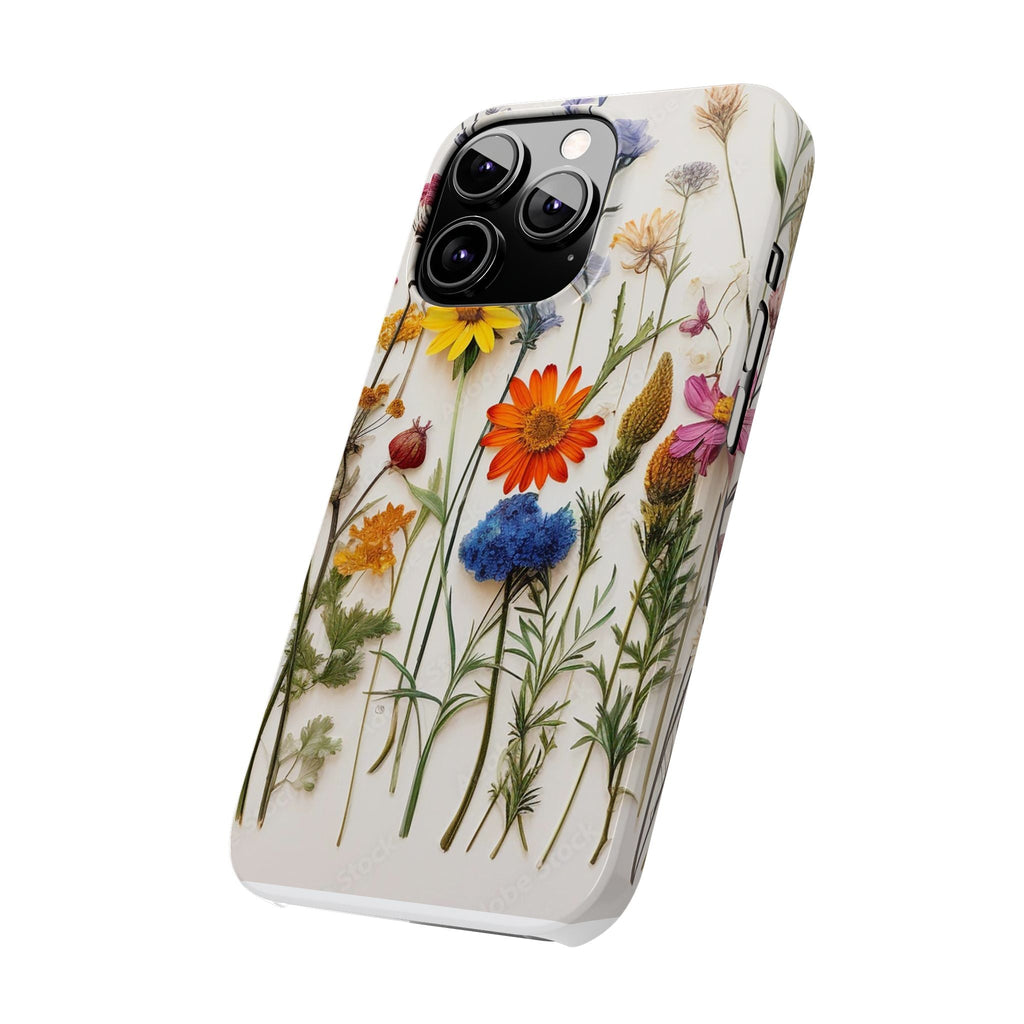 Floral Phone Cases, Slim Protective Cover, Pressed Flowers Design, iPhone 17 Case, Botanical Phone Accessories, Floral Theme Phone Case