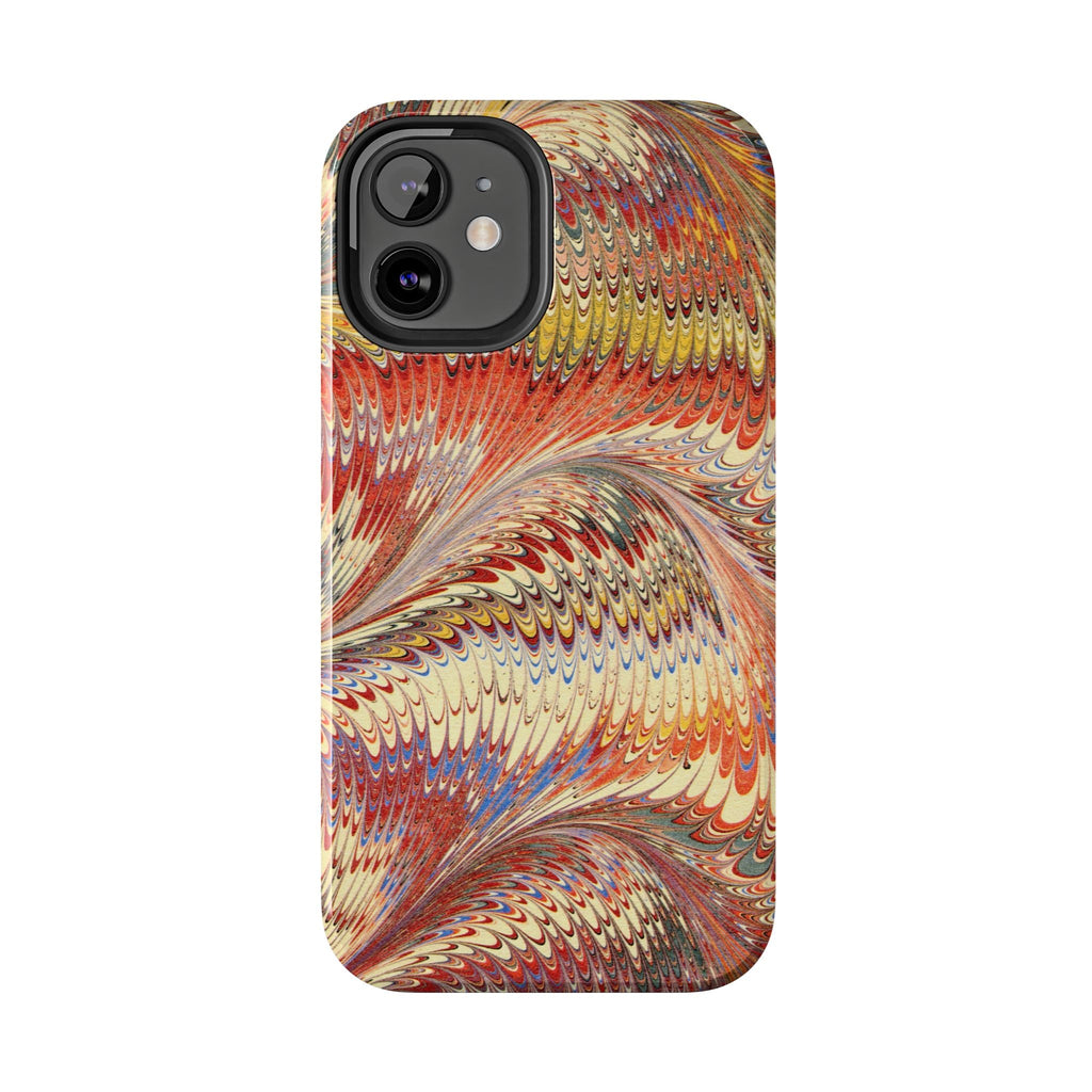 Rust and Gold Marble Italian Tough Phone Case — Durable Marbled Phone Case