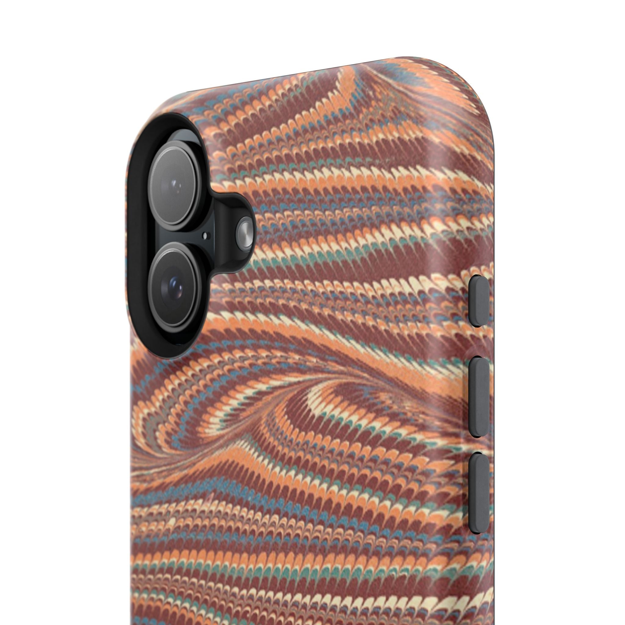 Neutrals Burgundy, Beige, Rust Hues Italian Vintage Marble Design Phone Case for Apple + Samsung