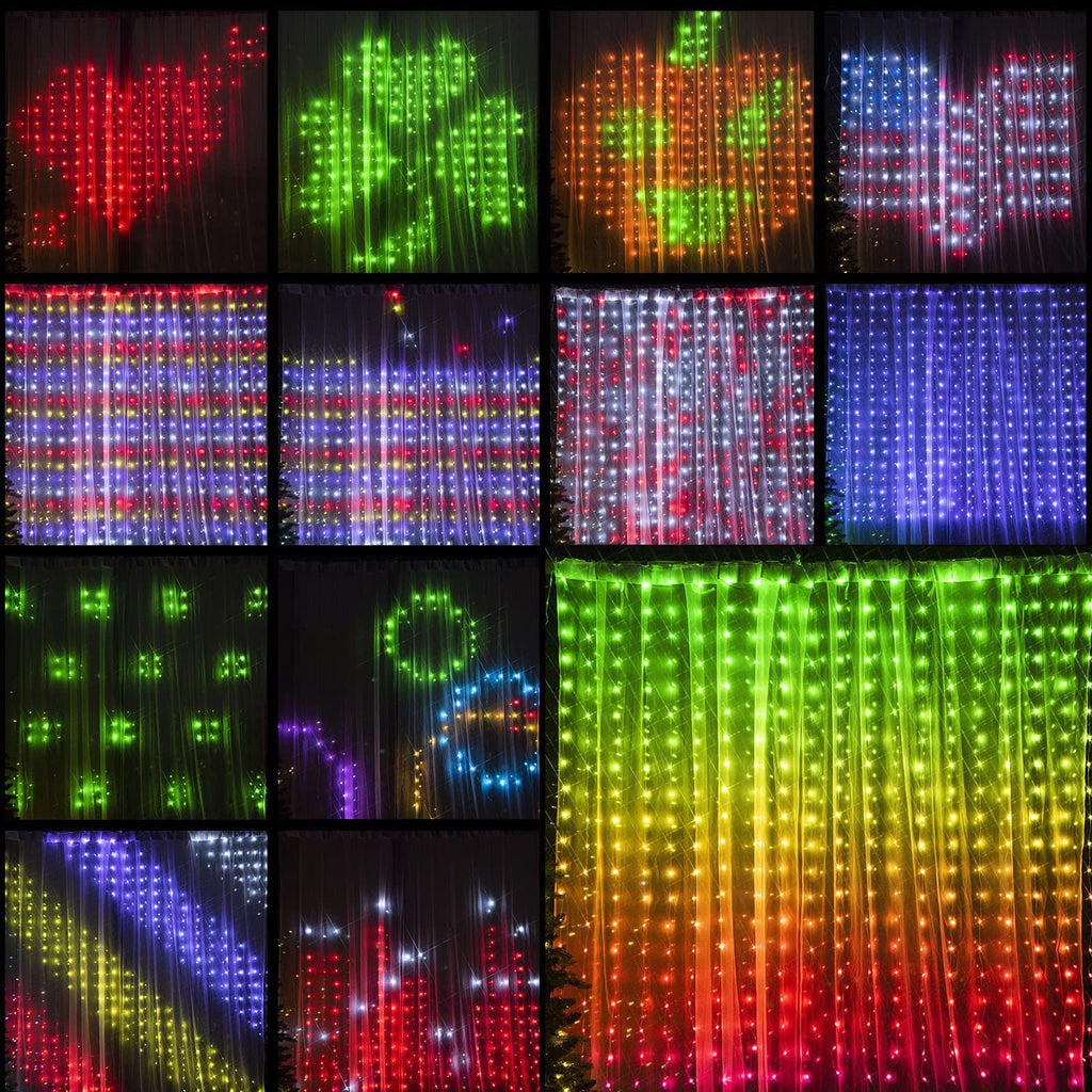 Smart Curtain Light RGB Phantom Color Dot Control Leather Wire Light Bluetooth DIY Programming Subtitle Light