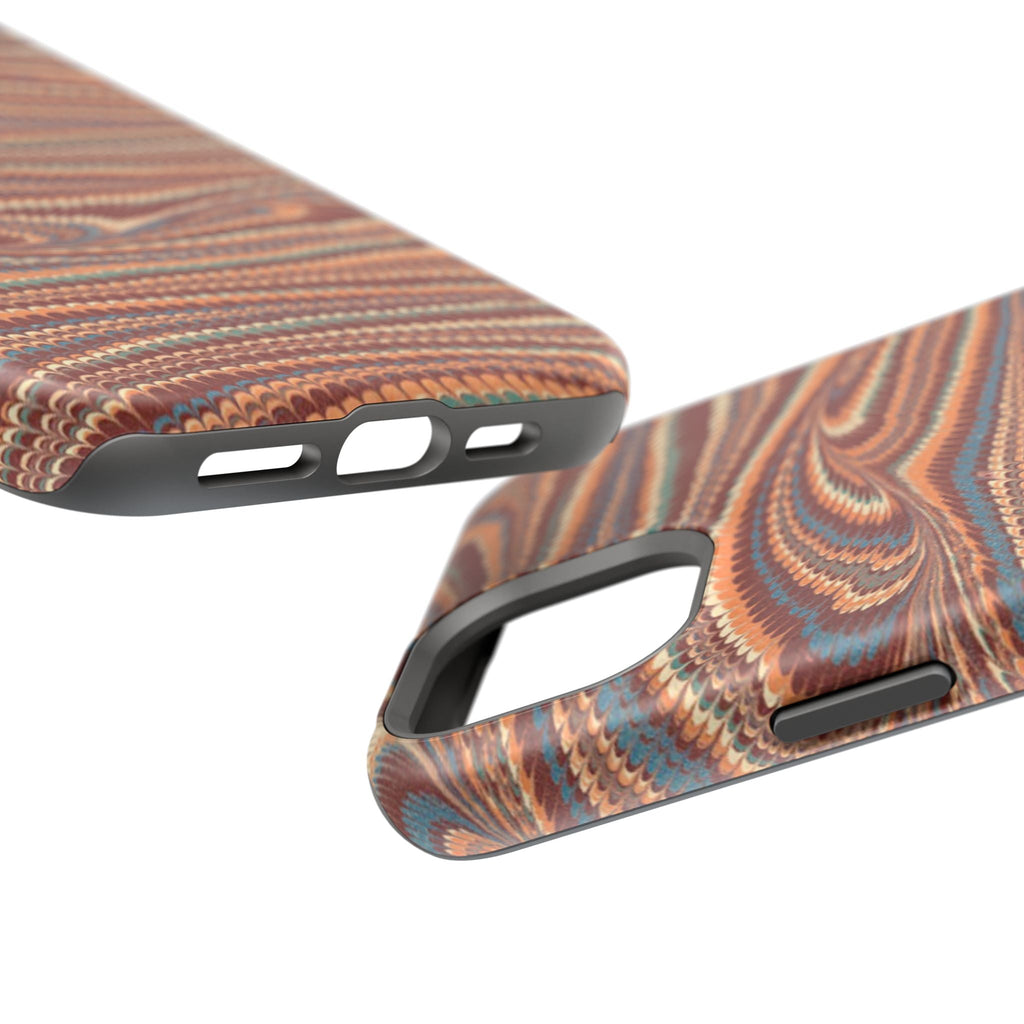 Neutrals Burgundy, Beige, Rust Hues Italian Vintage Marble Design Phone Case for Apple + Samsung