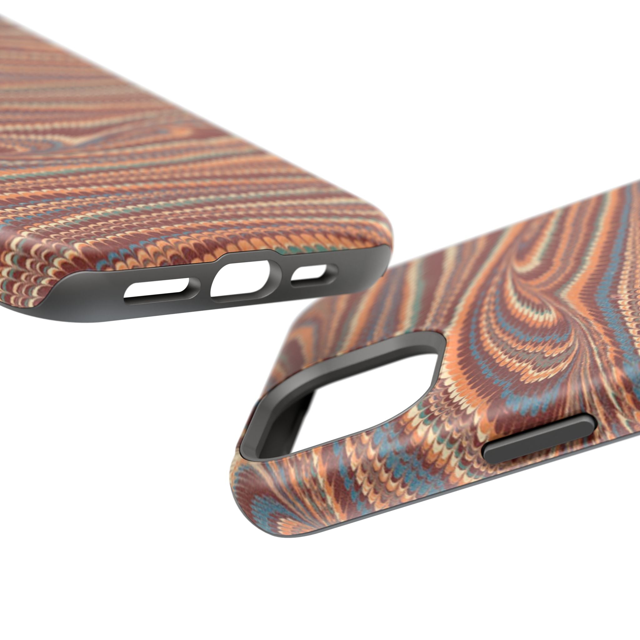 Neutrals Burgundy, Beige, Rust Hues Italian Vintage Marble Design Phone Case for Apple + Samsung