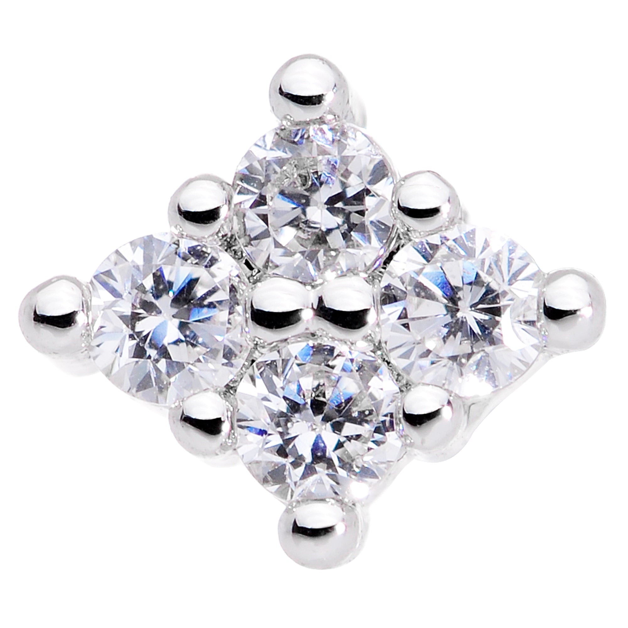20G 5/16 Clear CZ Gem Princess Nose Screw