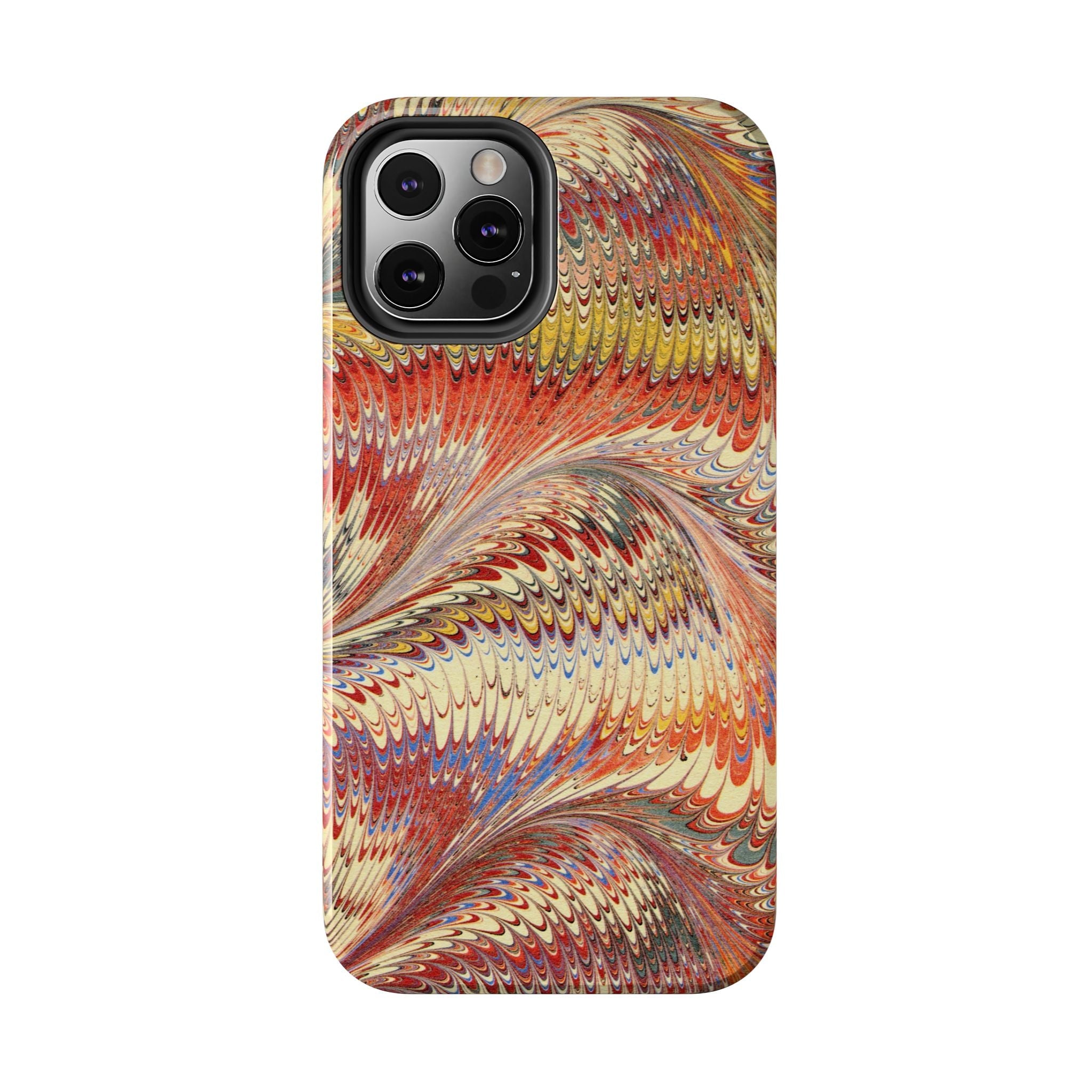 Rust and Gold Marble Italian Tough Phone Case — Durable Marbled Phone Case