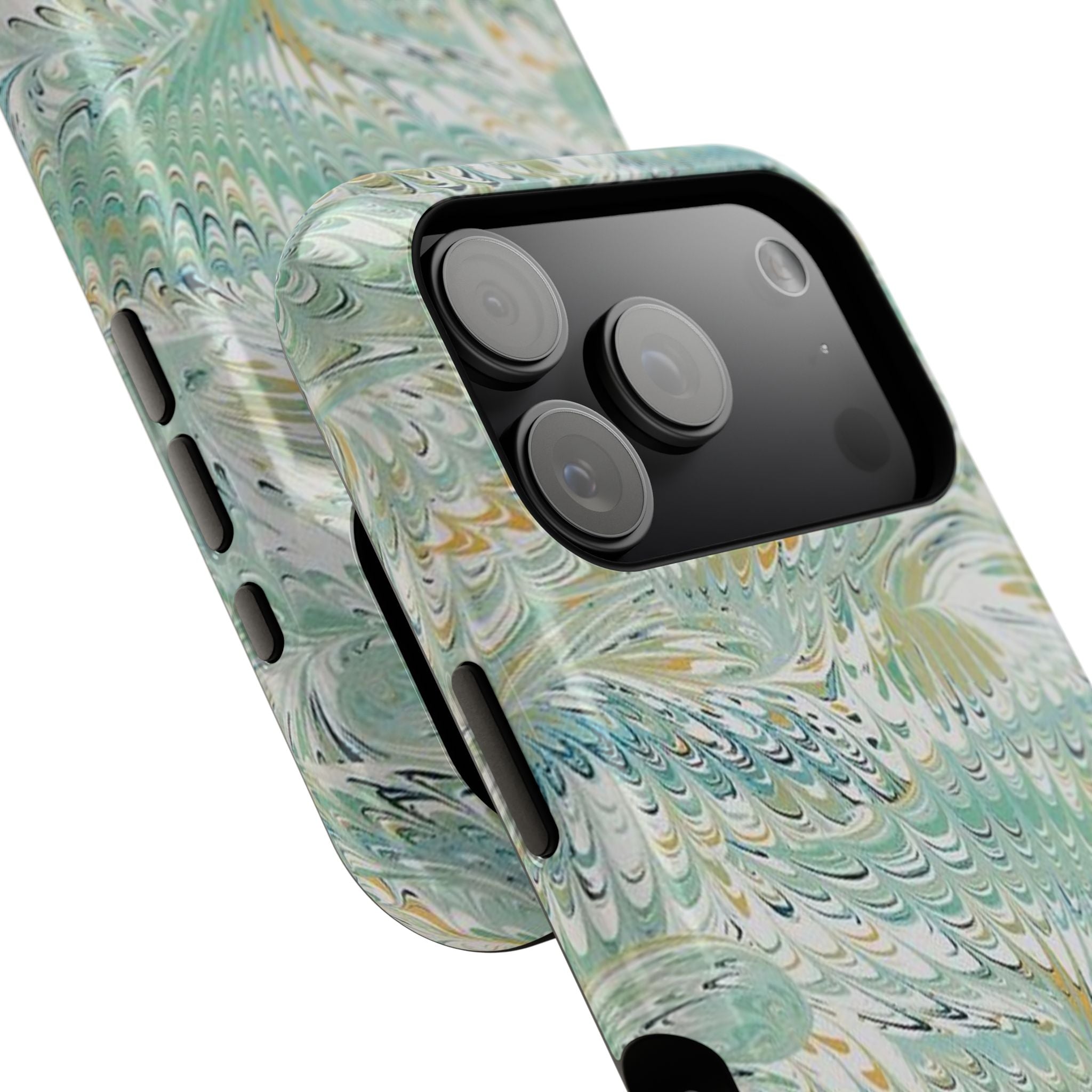 Mint Green Marbled Swirl Phone Case - Dual Layer