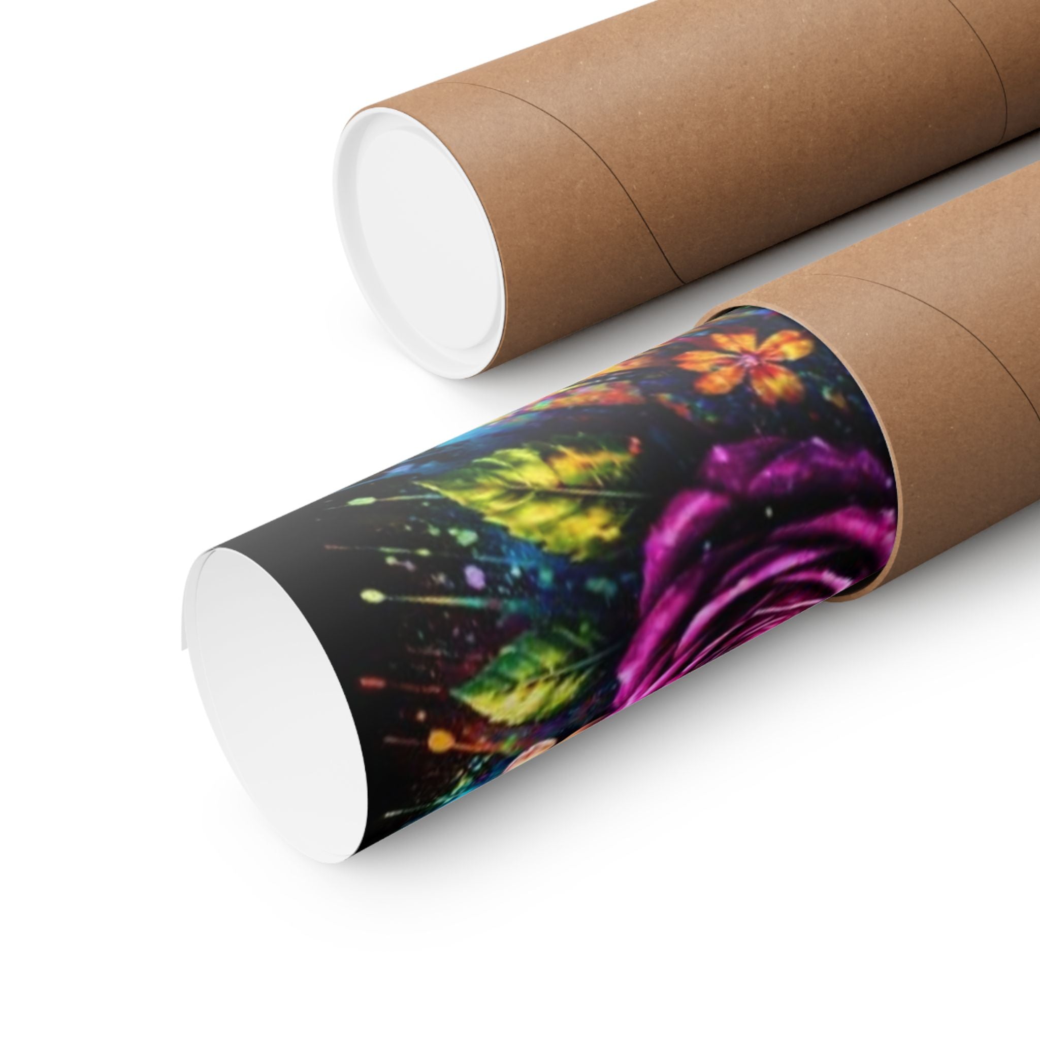 Vibrant Floral Splash Matte Poster — Colorful Sunflower, Lily & Rose Wall Art