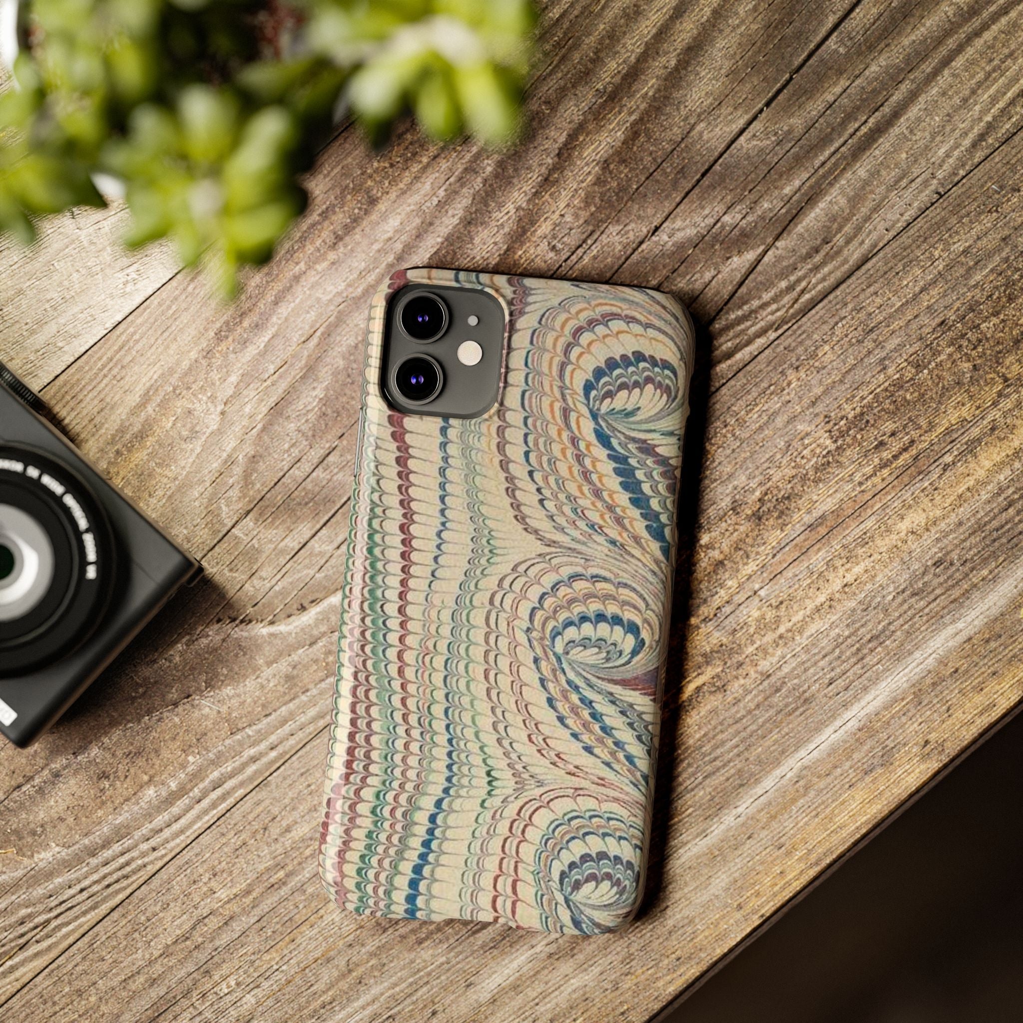 Italian Vintage Marbled Paper Design on iPhone Cases, Artistic Protection for Your Device in Elegant Beige, Blue, Burgundy