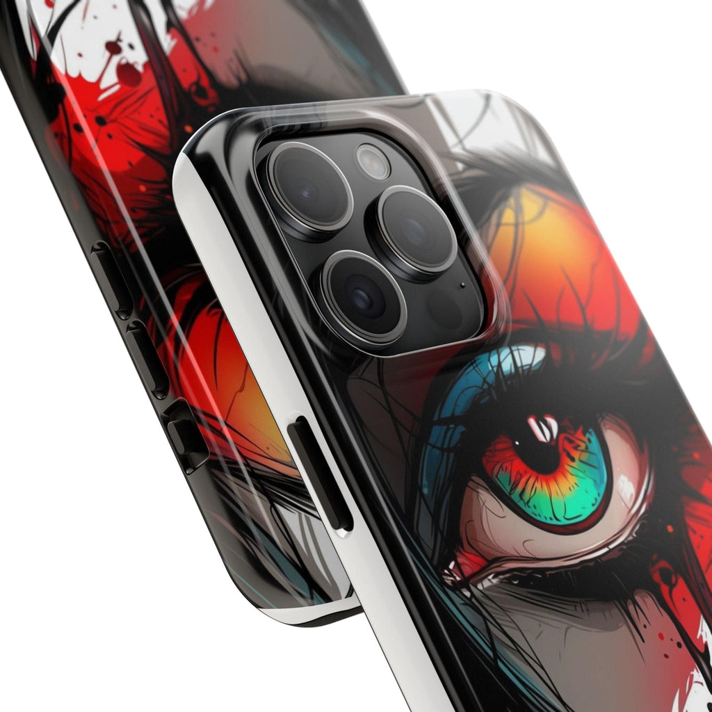 Girl Colorful Eye Painted Printed Tough Phone Case for iPhone & Samsung Galaxy - Artistic & Vibrant Design
