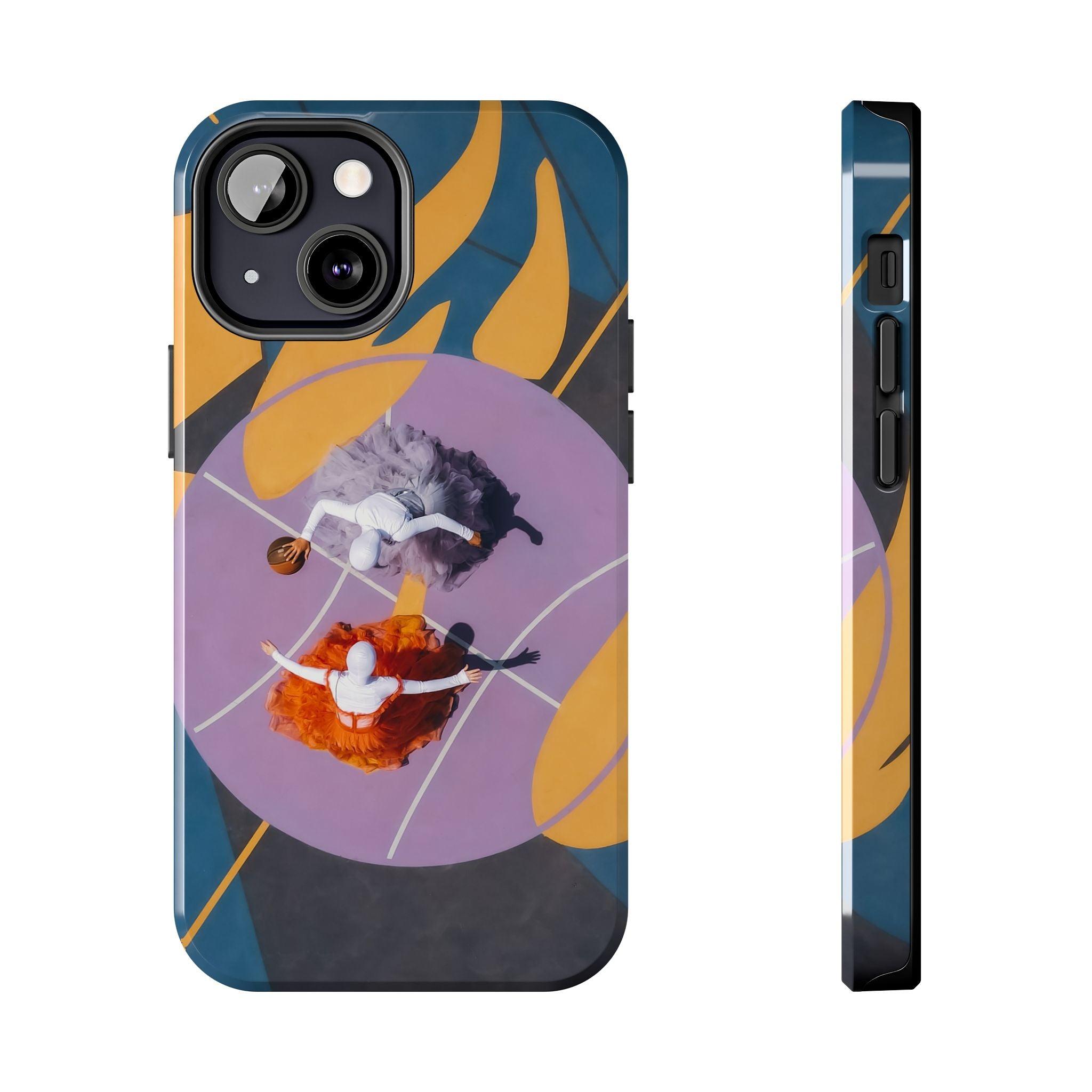 Two Womens Play basket ball Tough Phone Cases