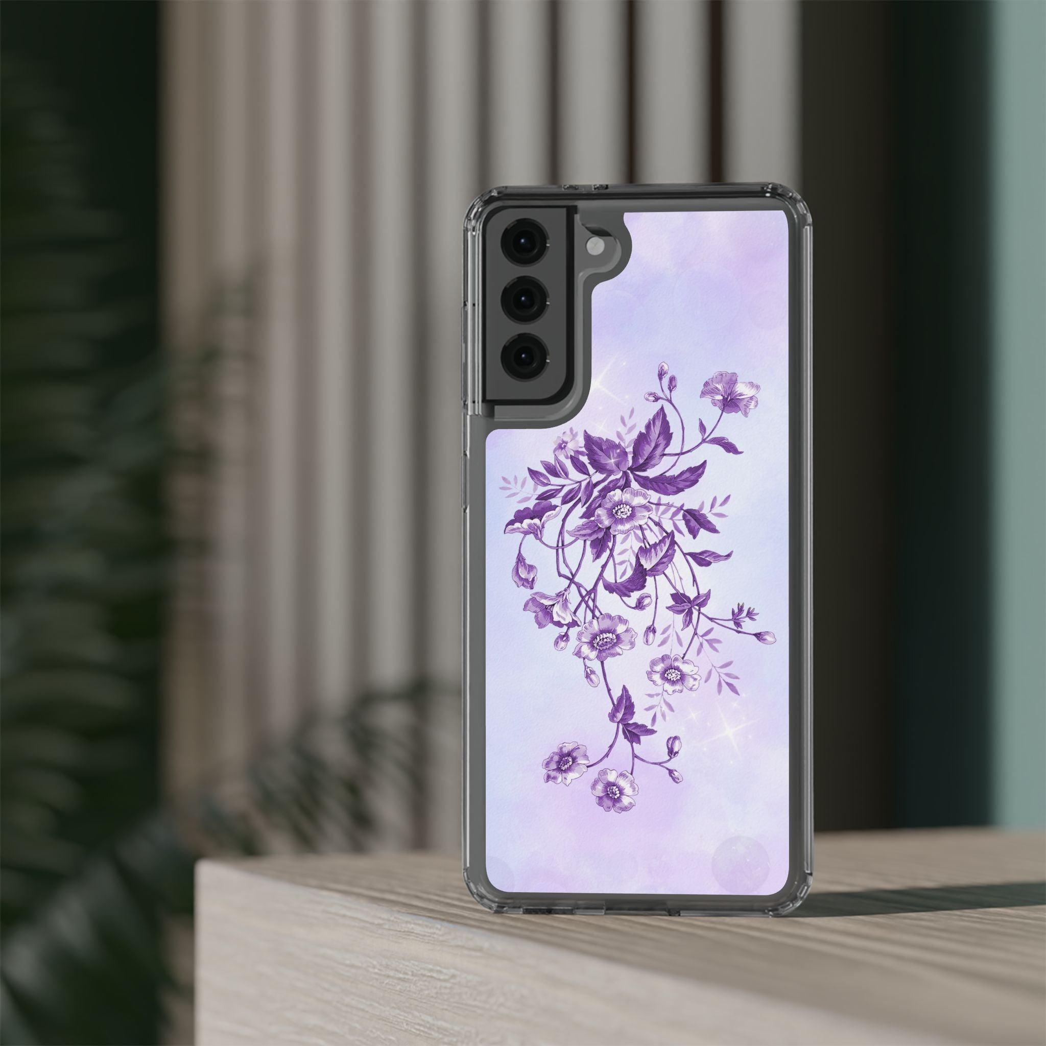 Floral design In Purple Clear Cases