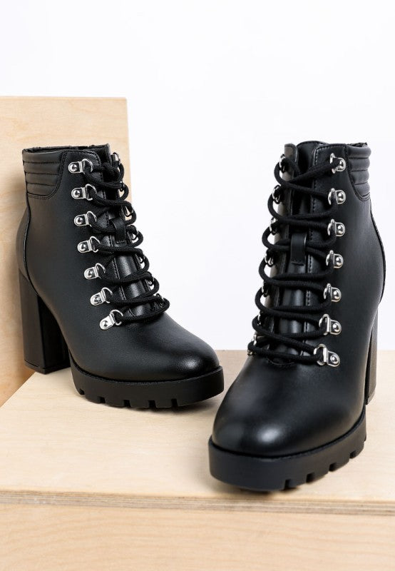 Hamiltons Lace Up Block Heel Boots