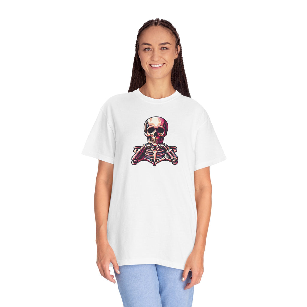 Skeleton With Heart Tee - Soft Cotton Garment-Dyed - DipaliZ