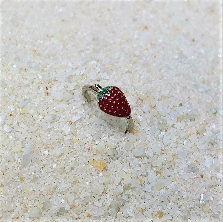 18G 3/8 Red Green Strawberry Nose Hoop