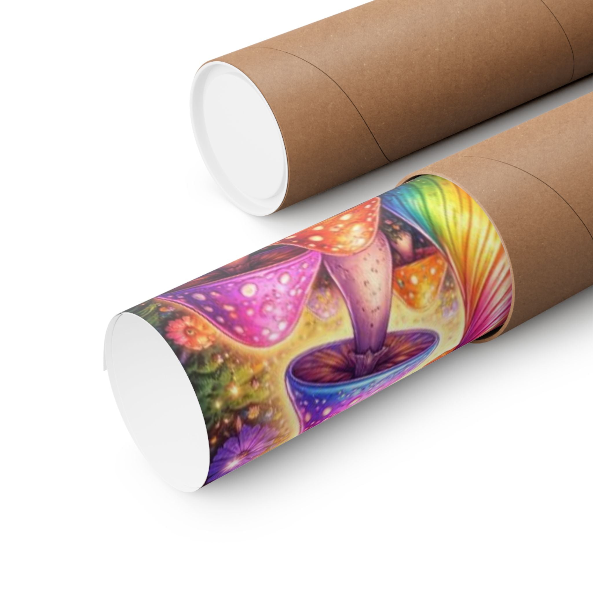Psychedelic Rainbow Mushroom Poster
