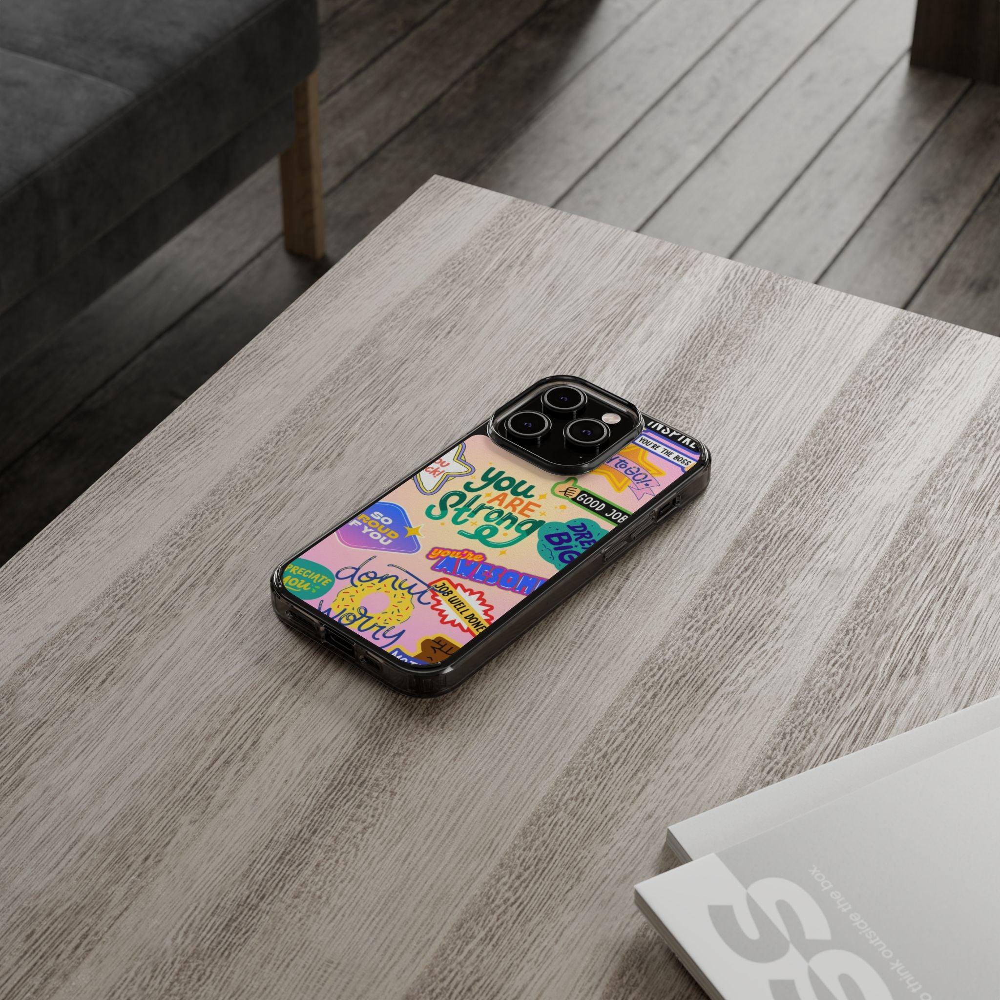 Motivational Stickers Clear Case